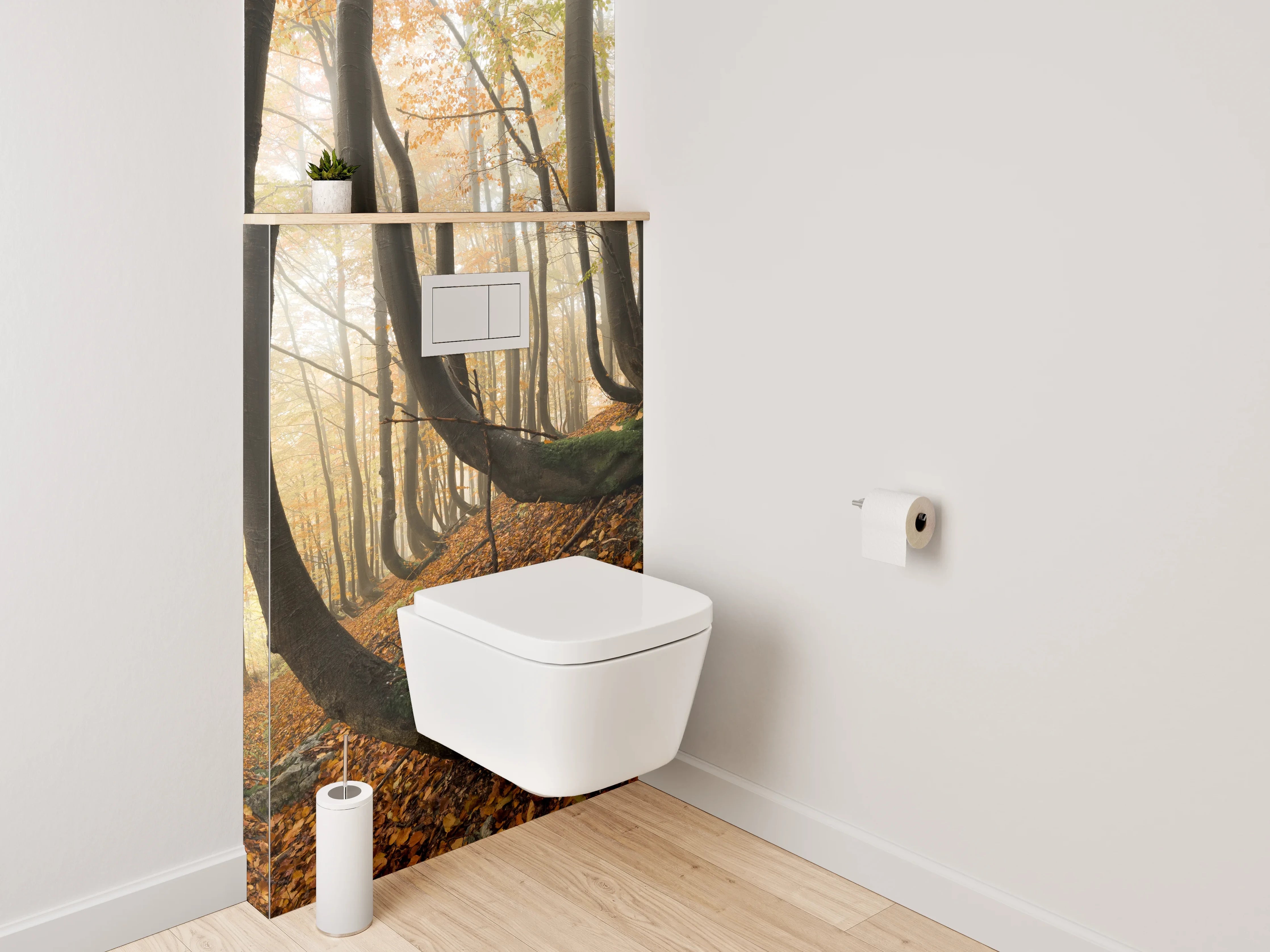 WC-Rückwand - Mystischer Herbstwald auf Hang