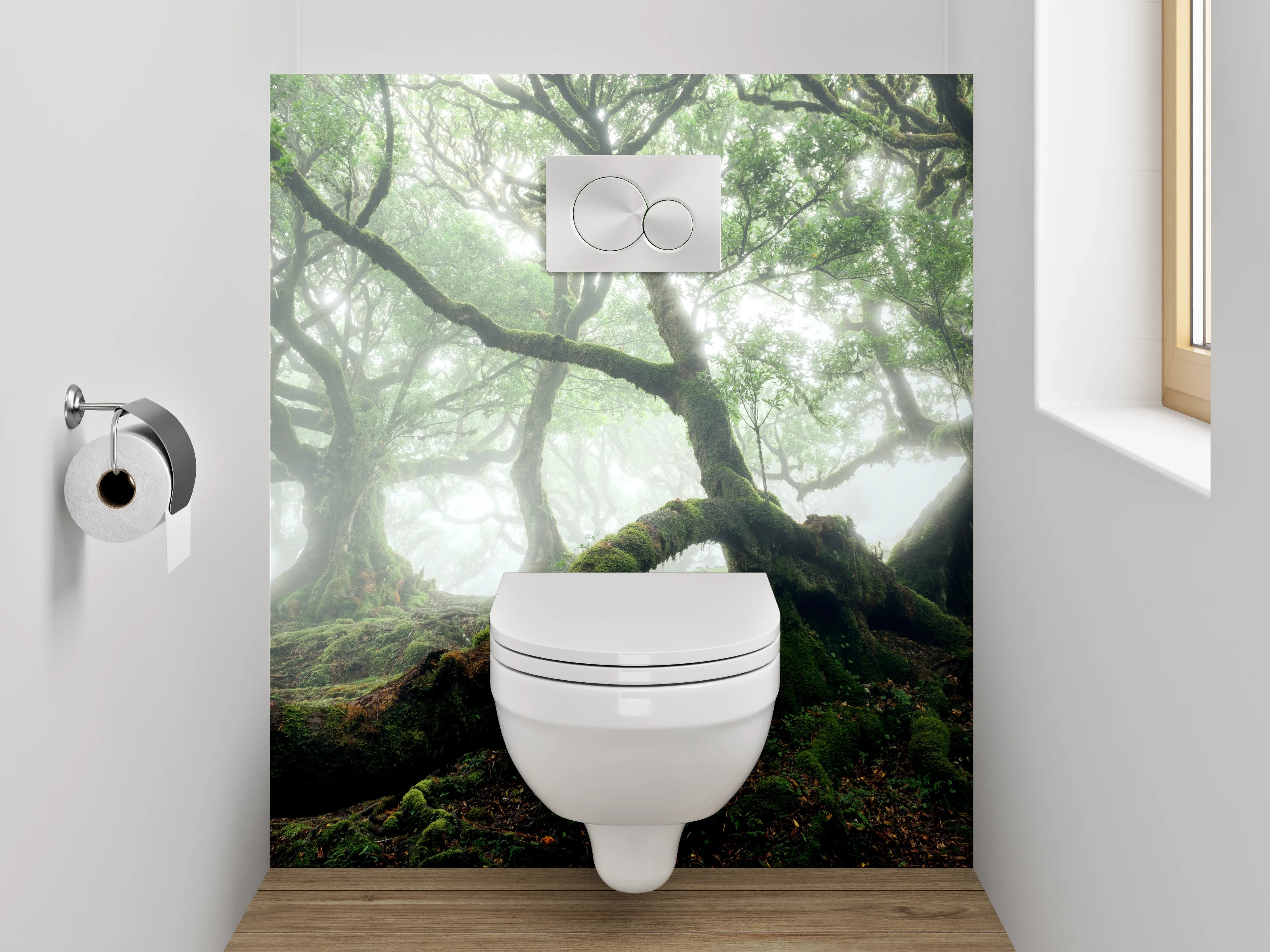 WC-Rückwand - Mystischer Märchenwald mit alten Bäumen