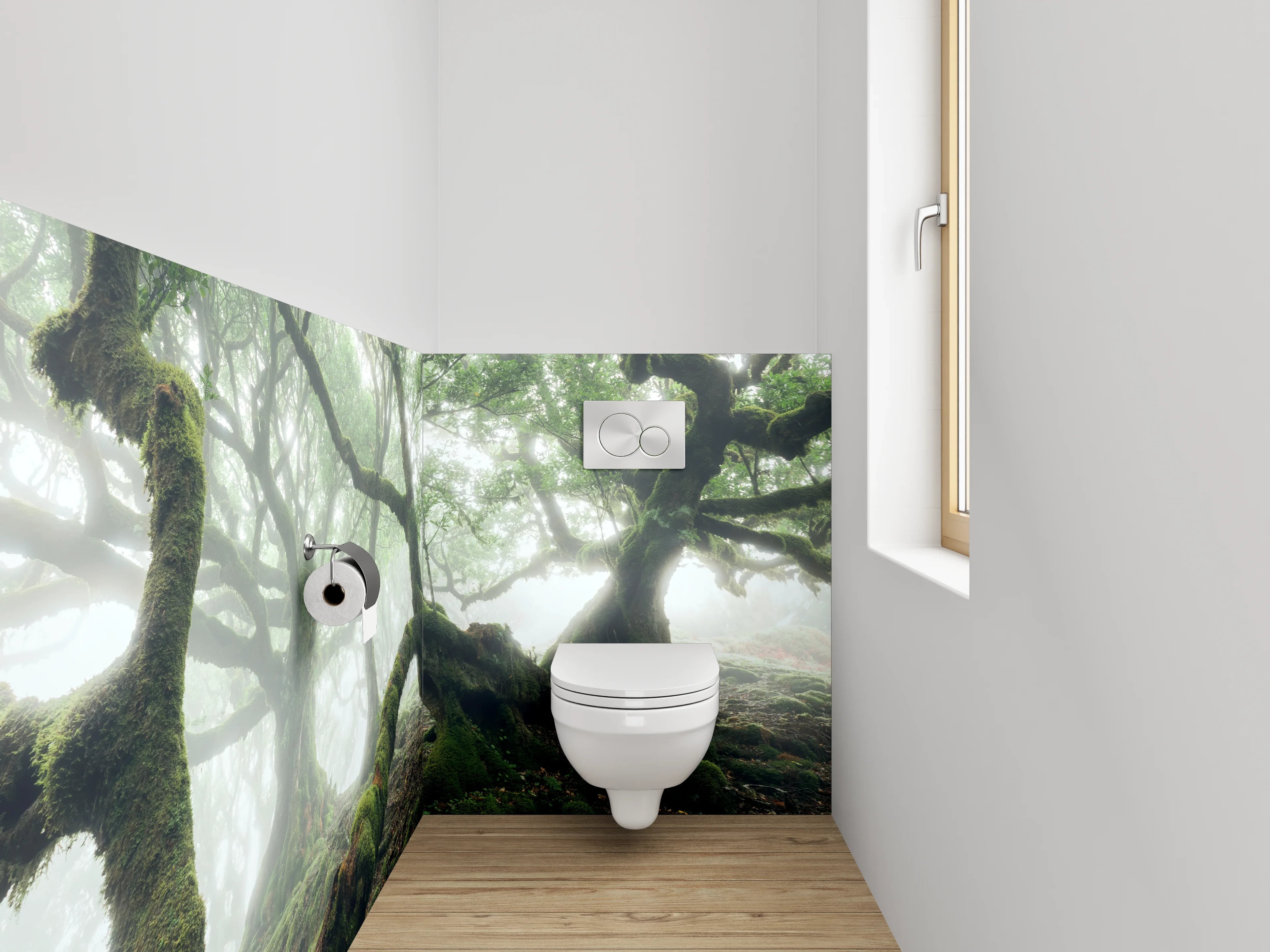 WC-Rückwand - Mystischer Märchenwald mit alten Bäumen