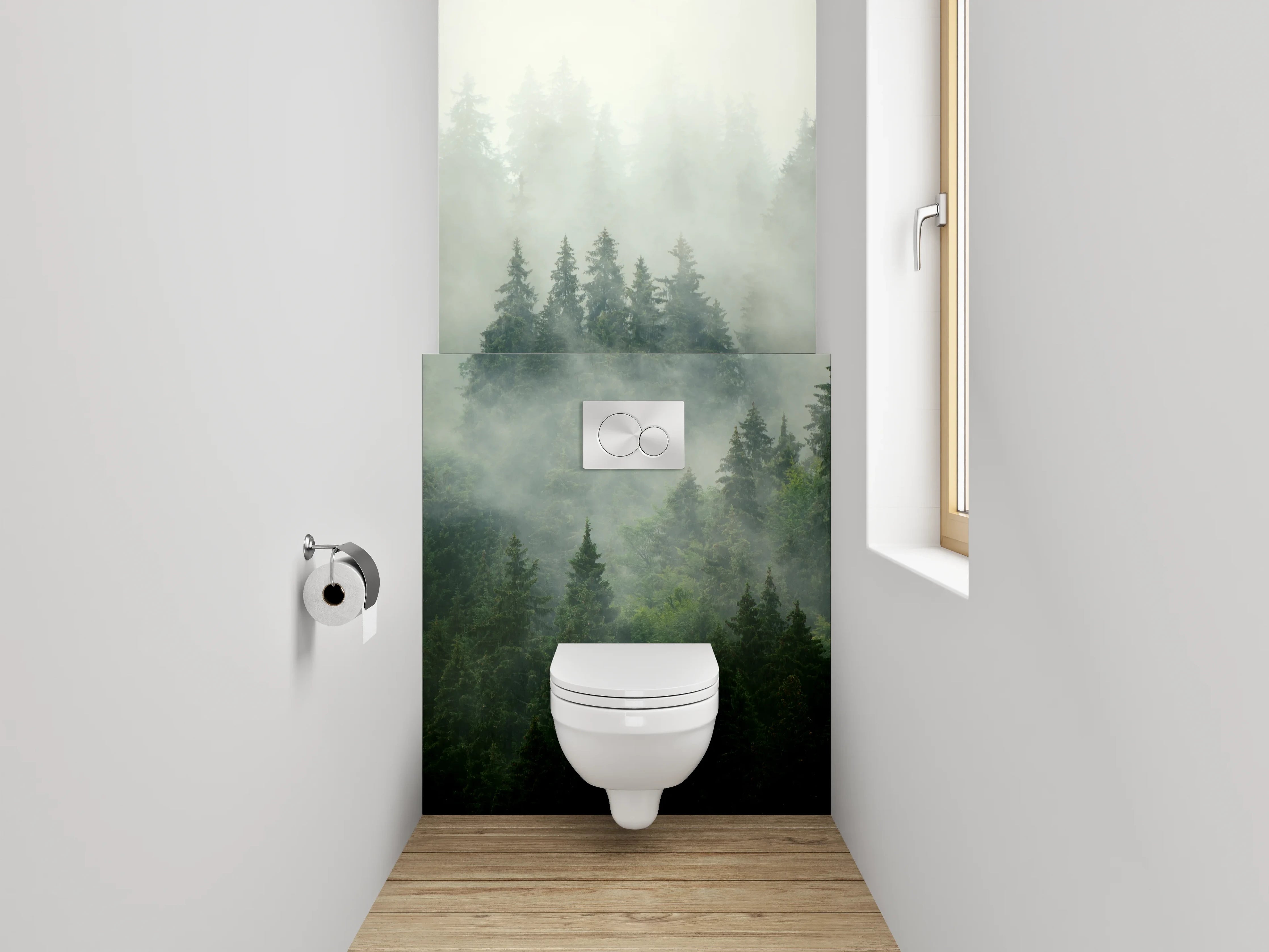 WC-Rückwand - Mystischer Nebelwald Fotomotiv
