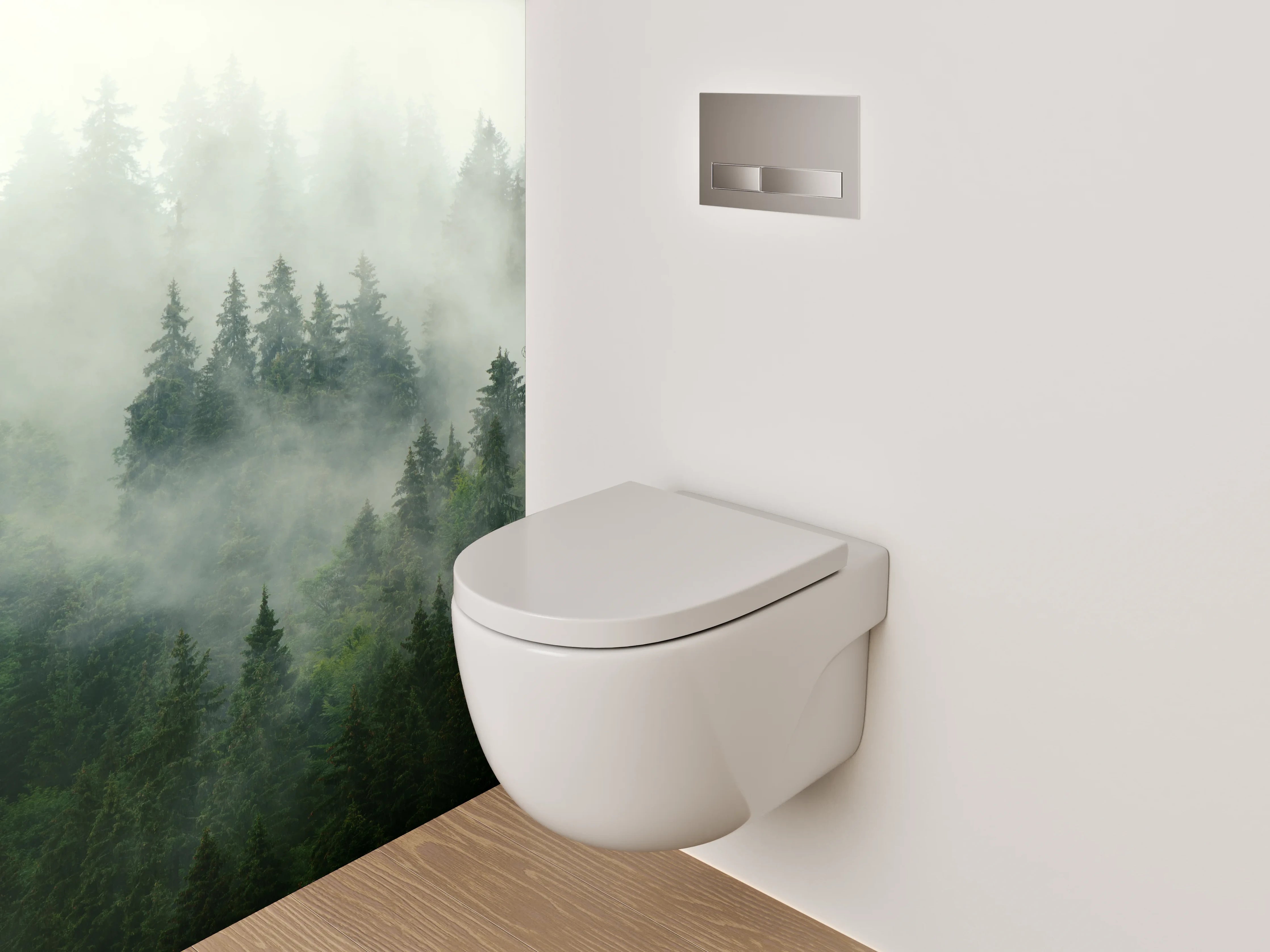 WC-Rückwand - Mystischer Nebelwald Fotomotiv