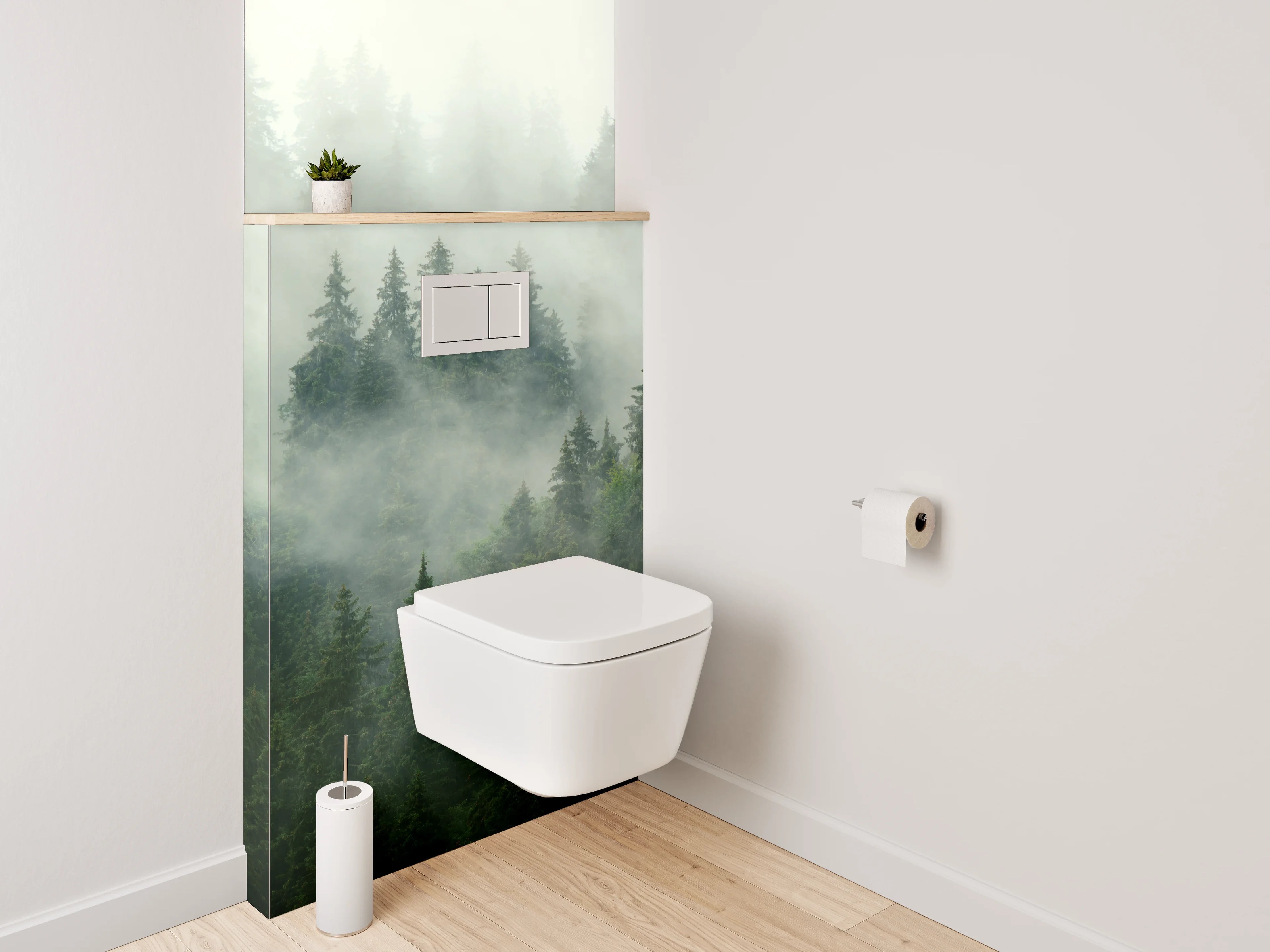 WC-Rückwand - Mystischer Nebelwald Fotomotiv