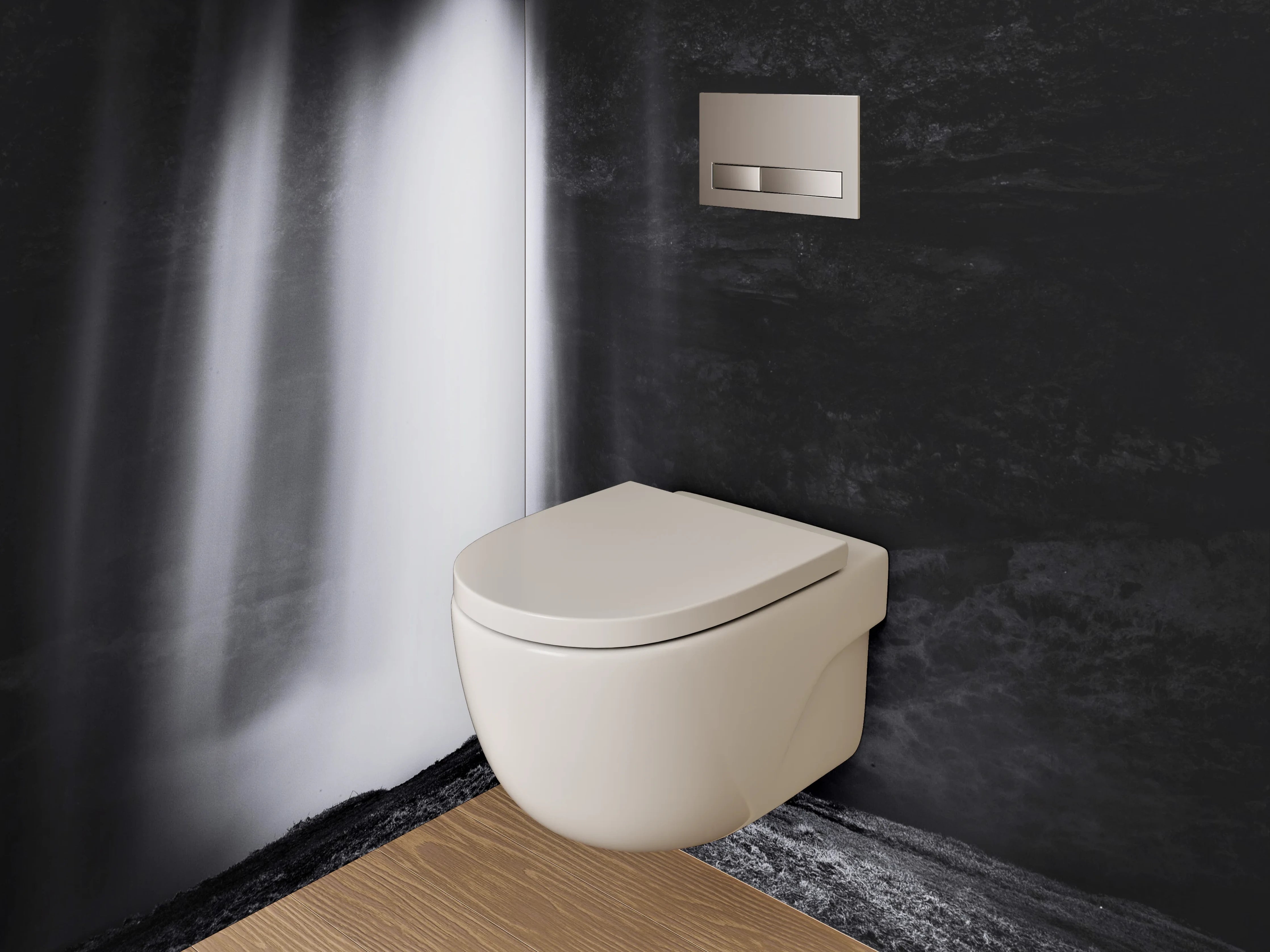 WC-Rückwand - Mystischer Schwarz-Weiß Wasserfall