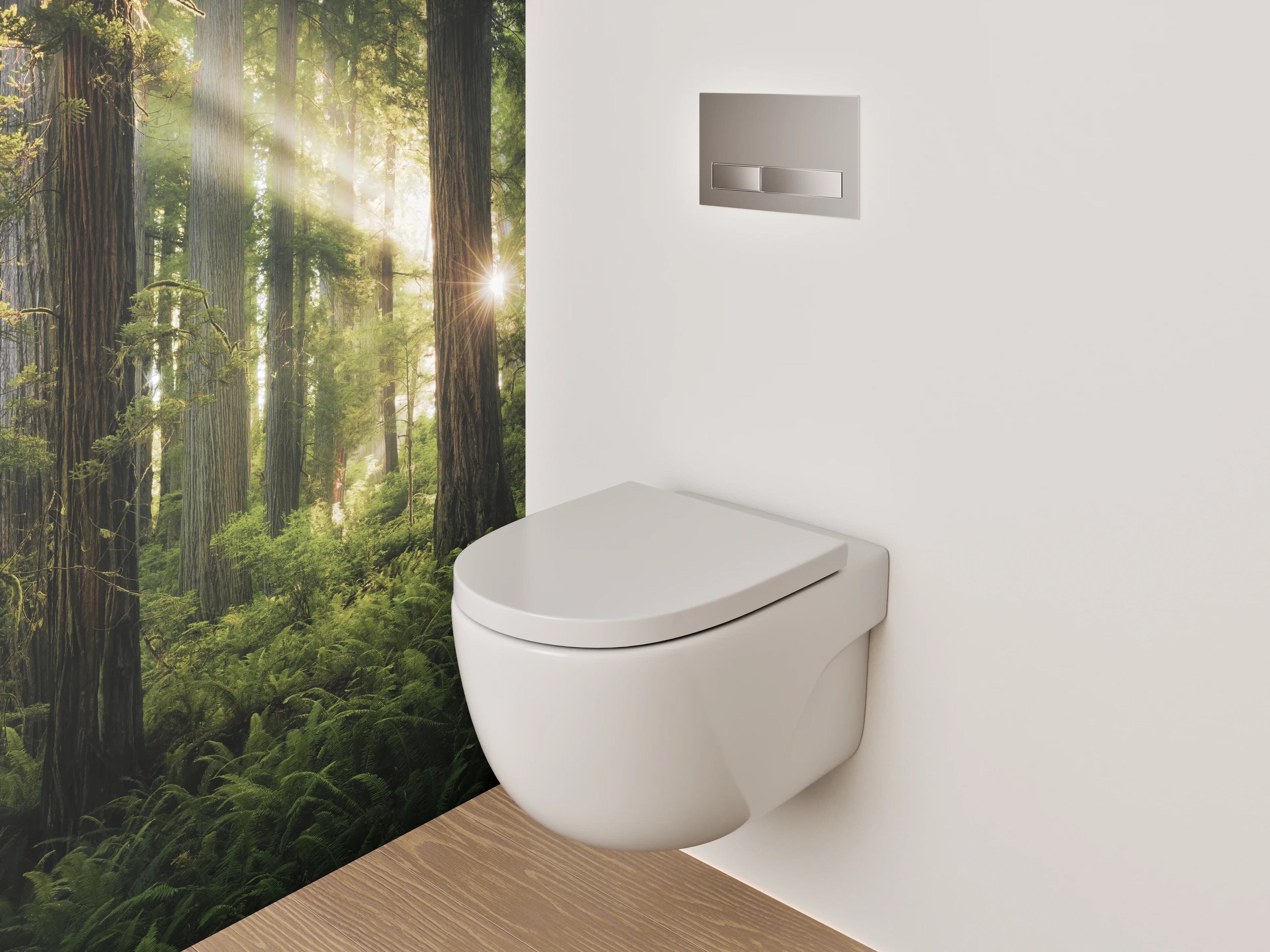 WC-Rückwand - Mystischer Wald Sonnenstrahlen