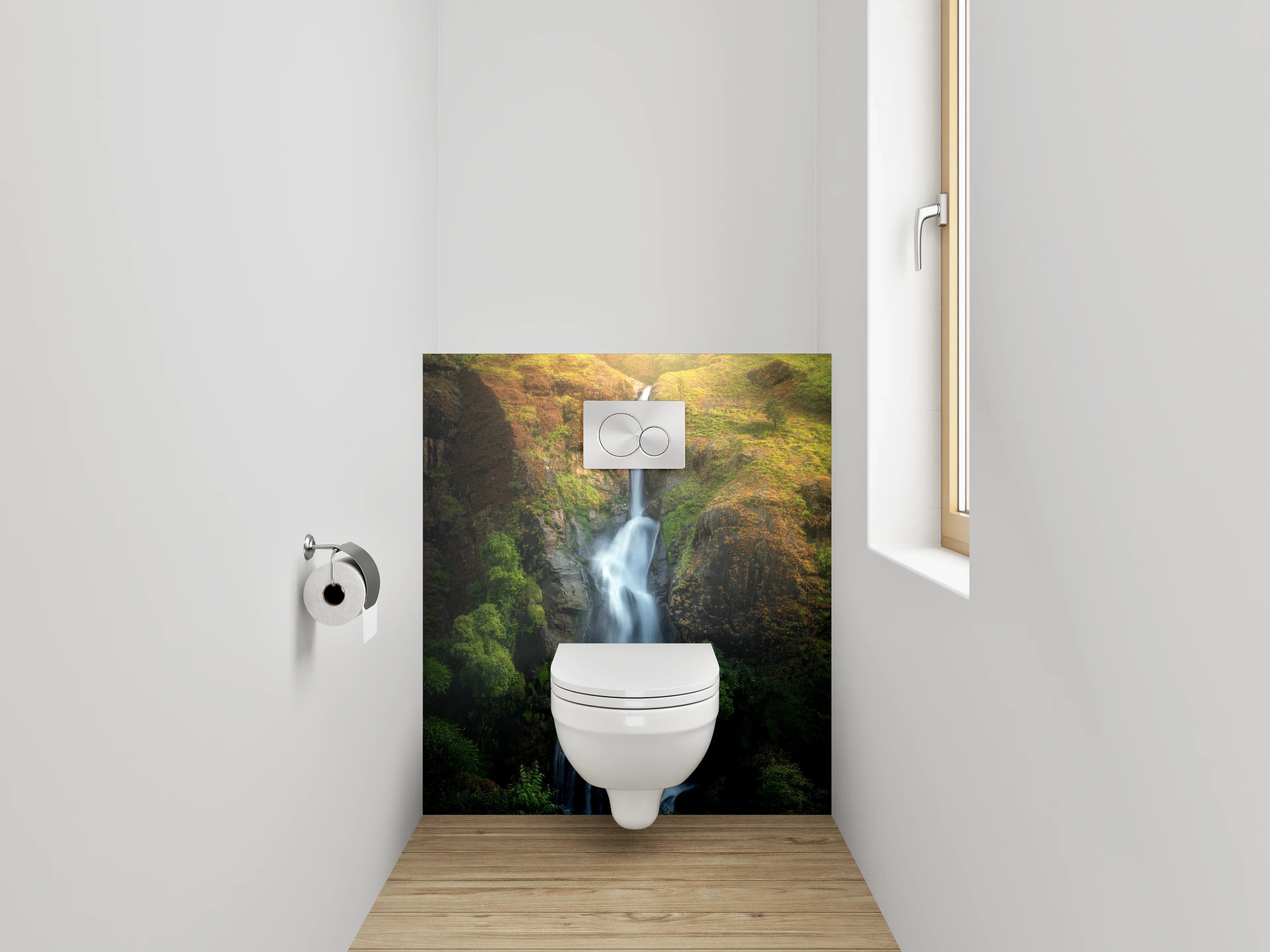 WC-Rückwand - Mystischer Wasserfall Naturidyll