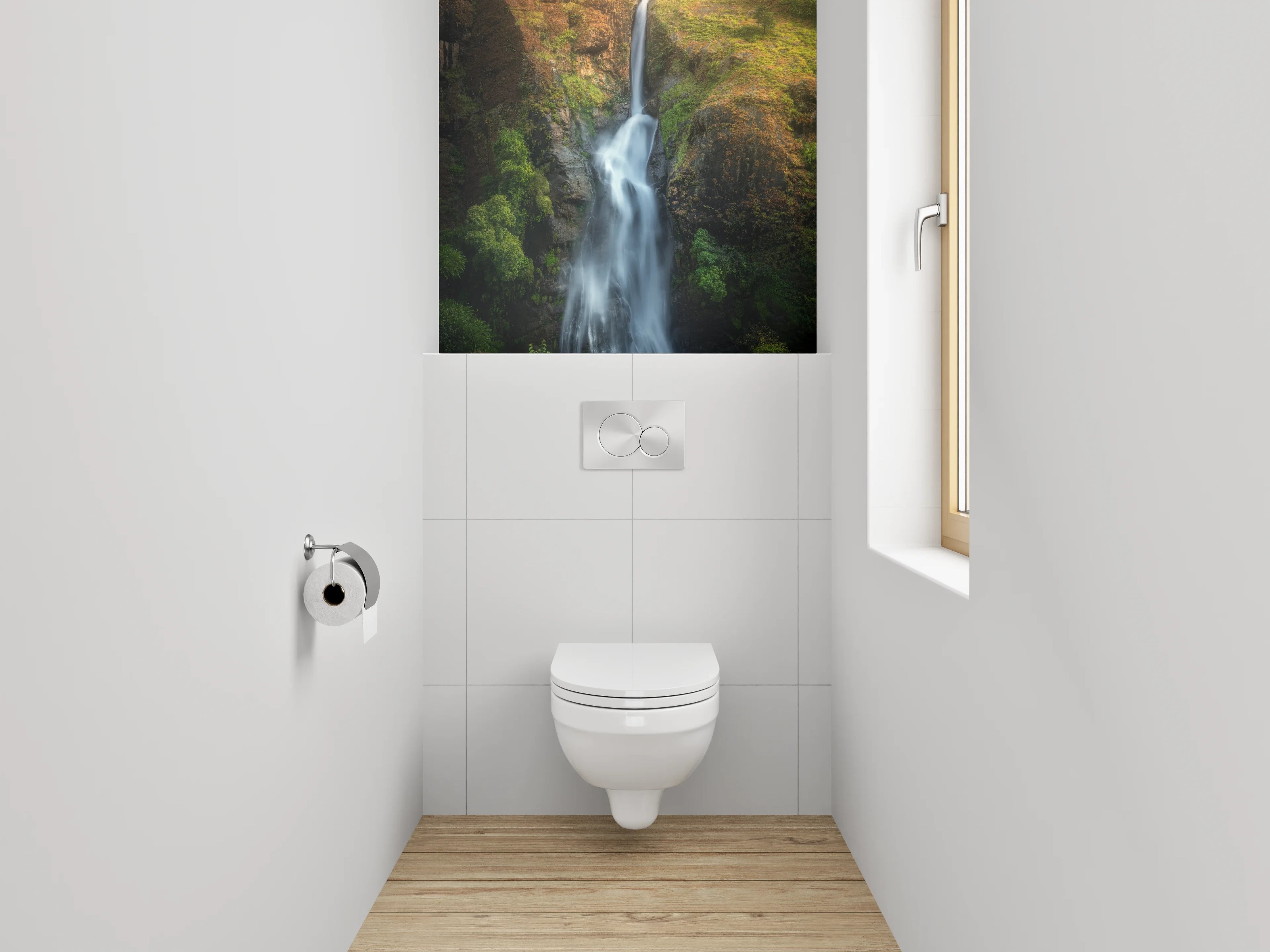 WC-Rückwand - Mystischer Wasserfall Naturidyll