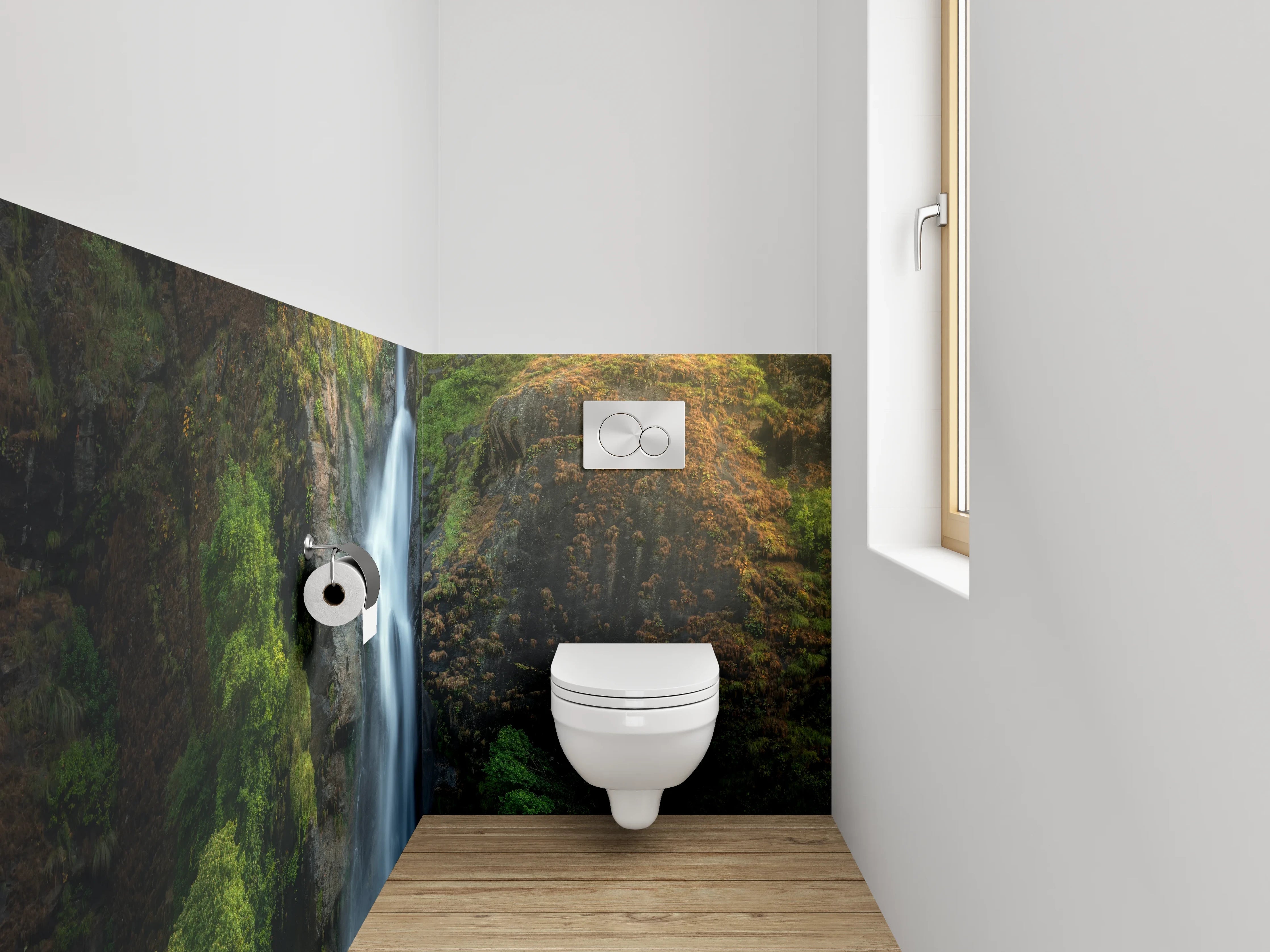 WC-Rückwand - Mystischer Wasserfall Naturidyll