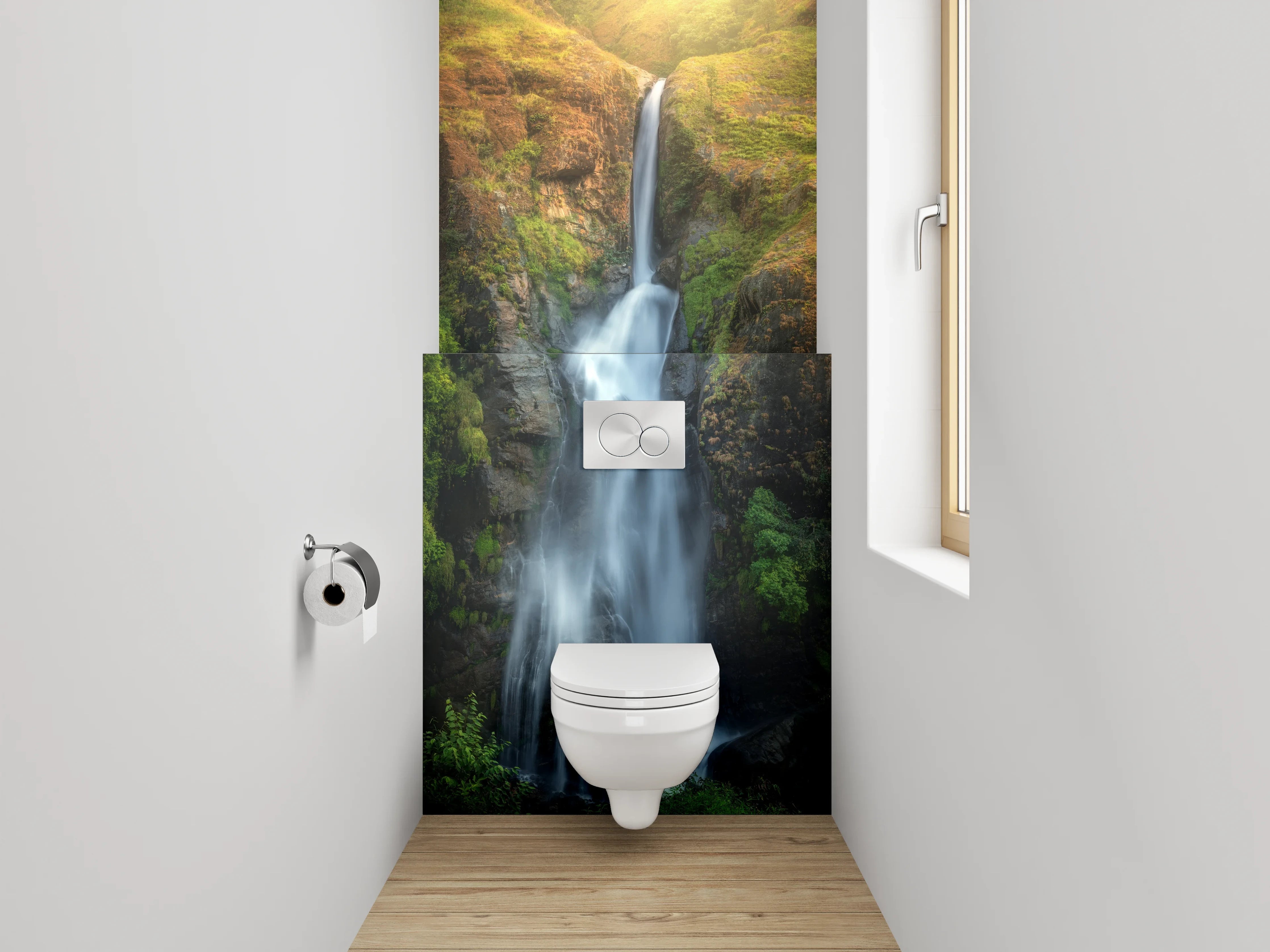 WC-Rückwand - Mystischer Wasserfall Naturidyll