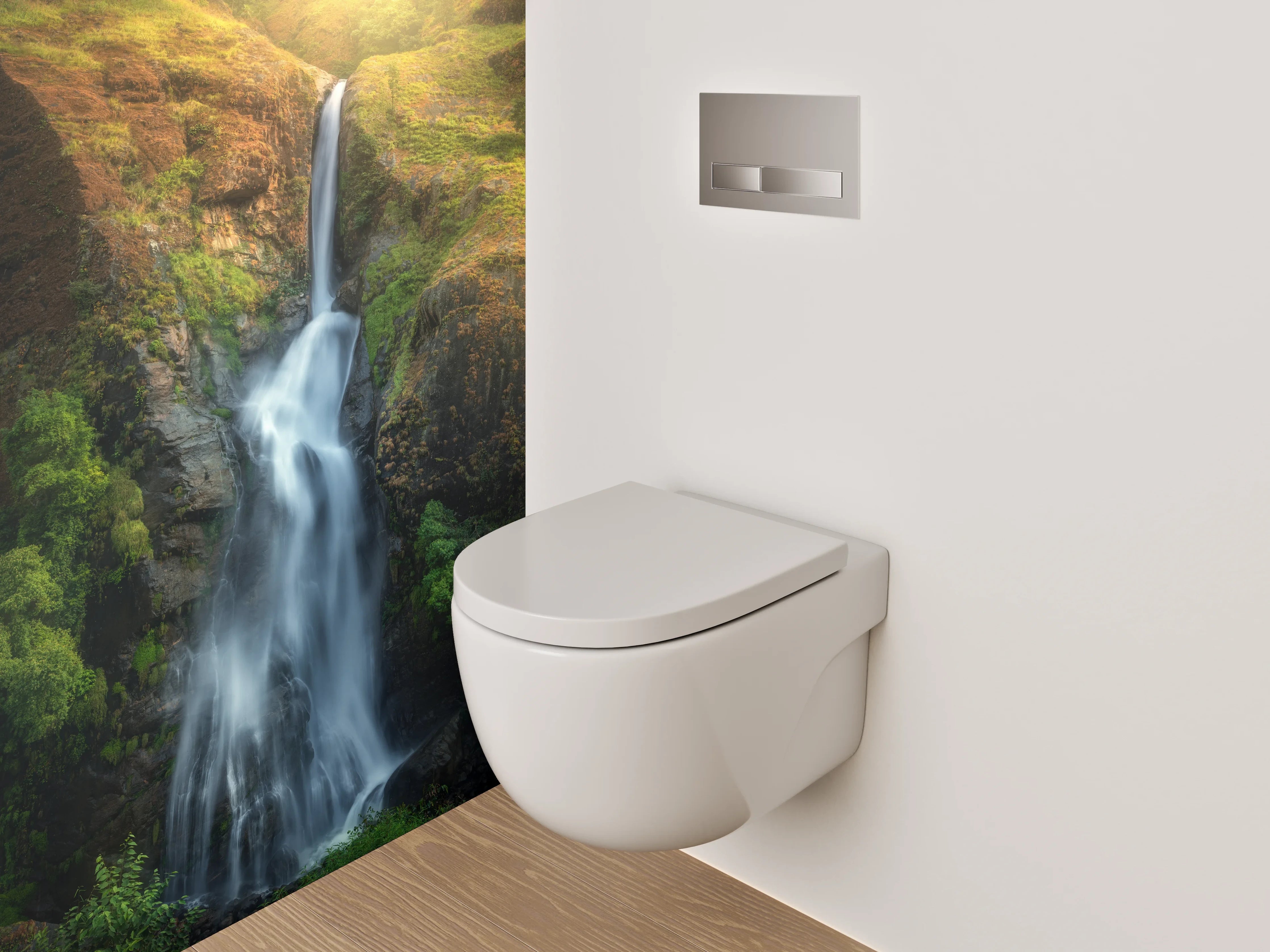 WC-Rückwand - Mystischer Wasserfall Naturidyll