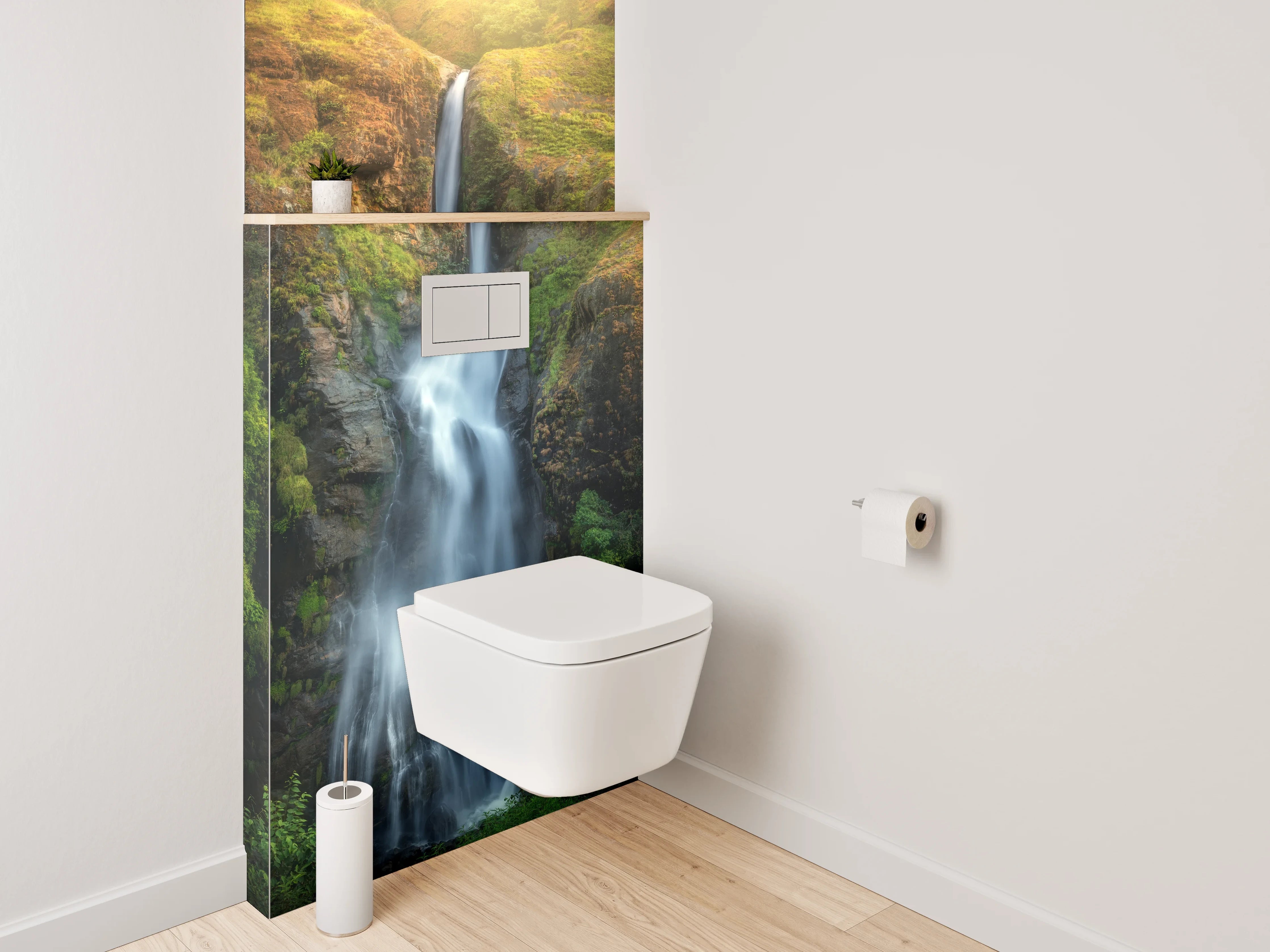 WC-Rückwand - Mystischer Wasserfall Naturidyll