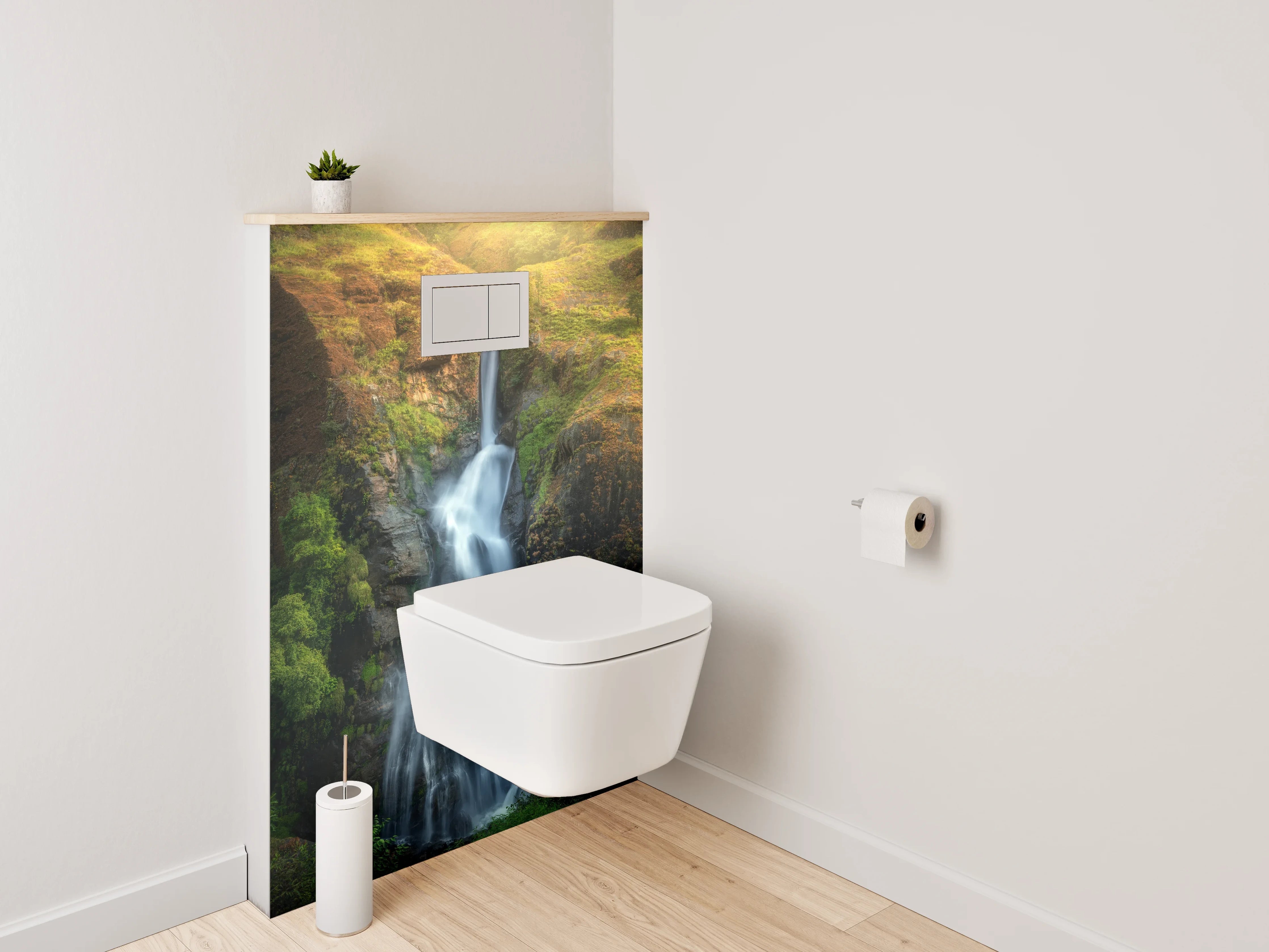 WC-Rückwand - Mystischer Wasserfall Naturidyll