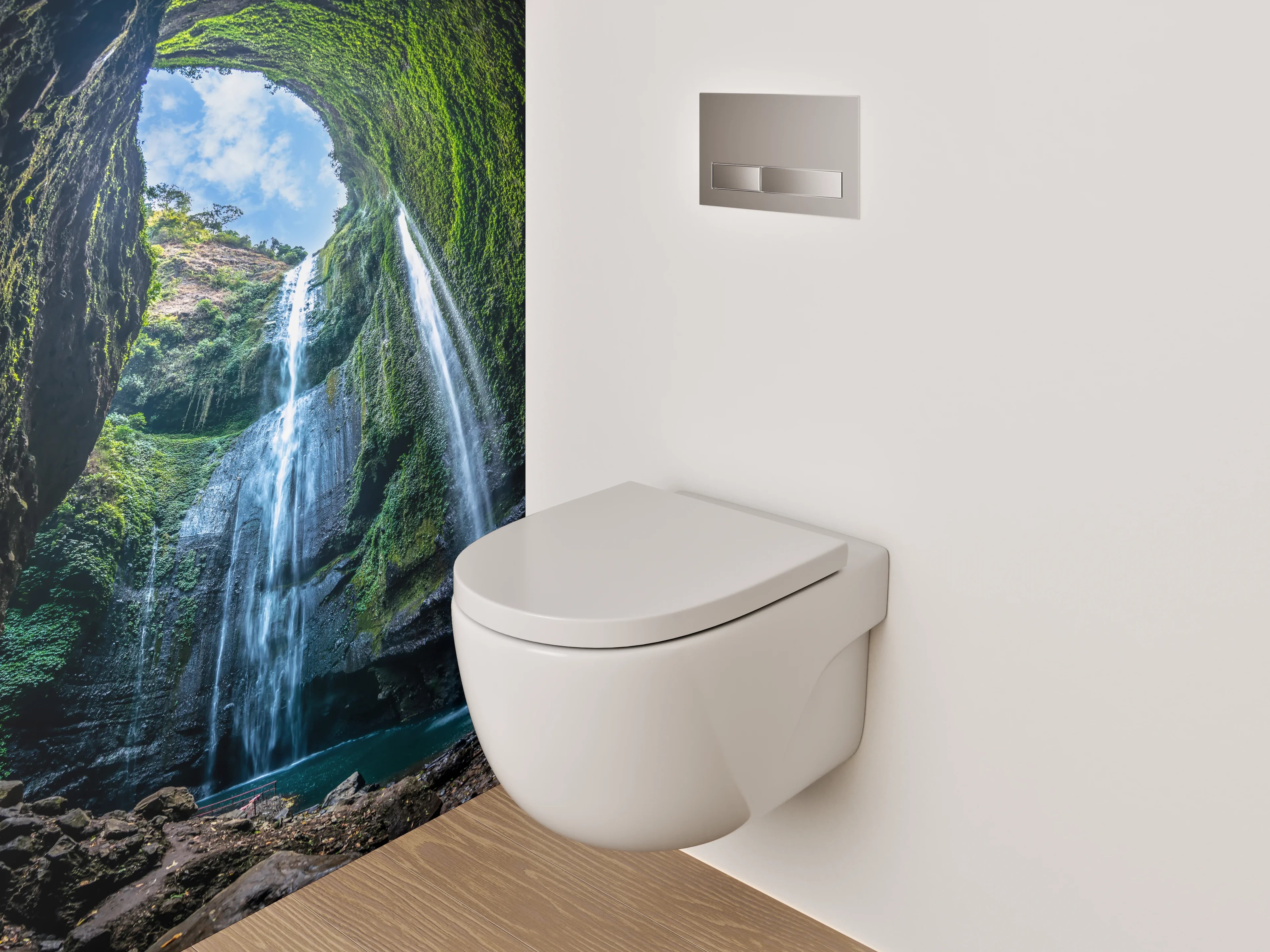 WC-Rückwand - Mystischer Wasserfall im Dschungel