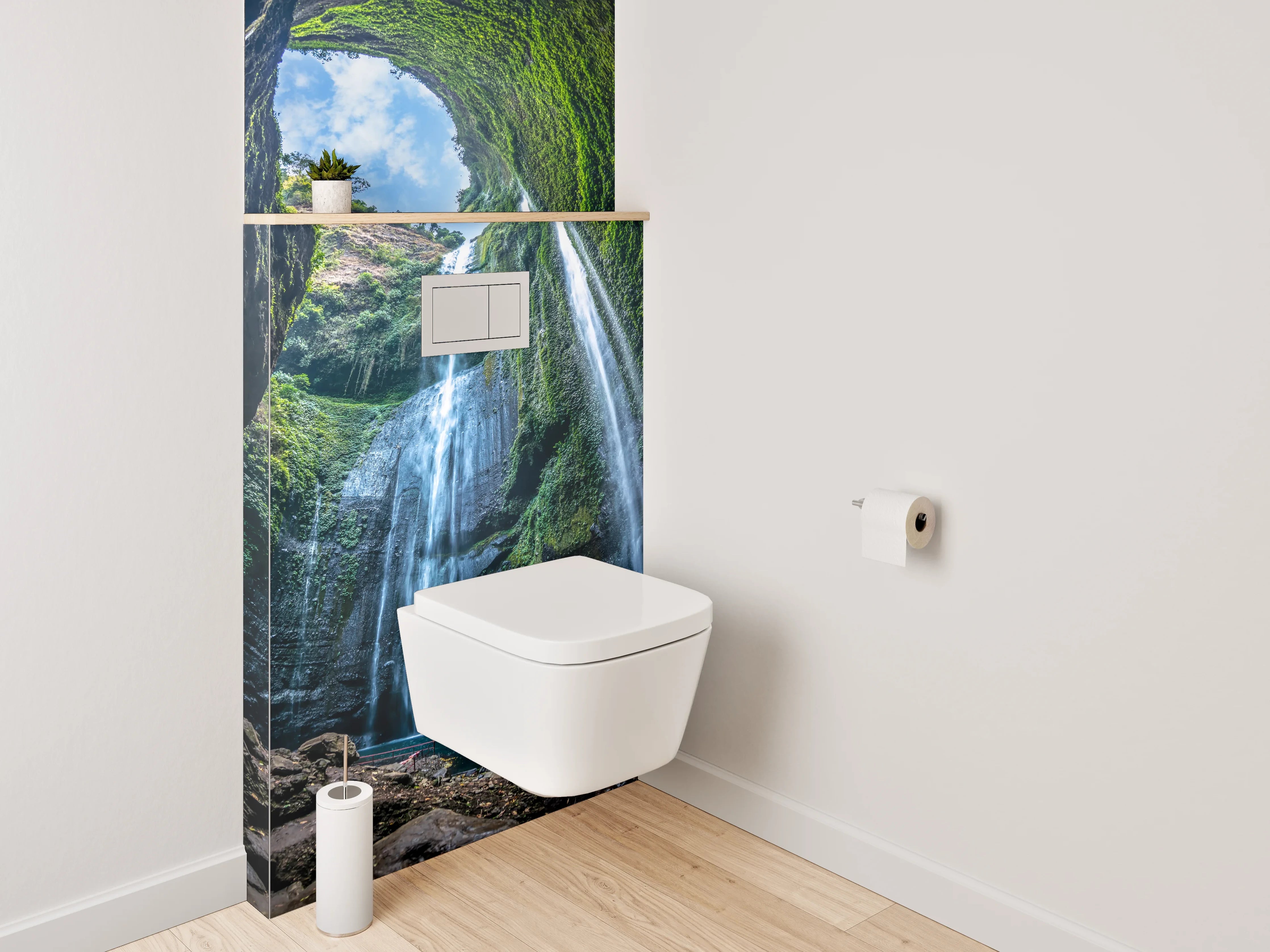 WC-Rückwand - Mystischer Wasserfall im Dschungel