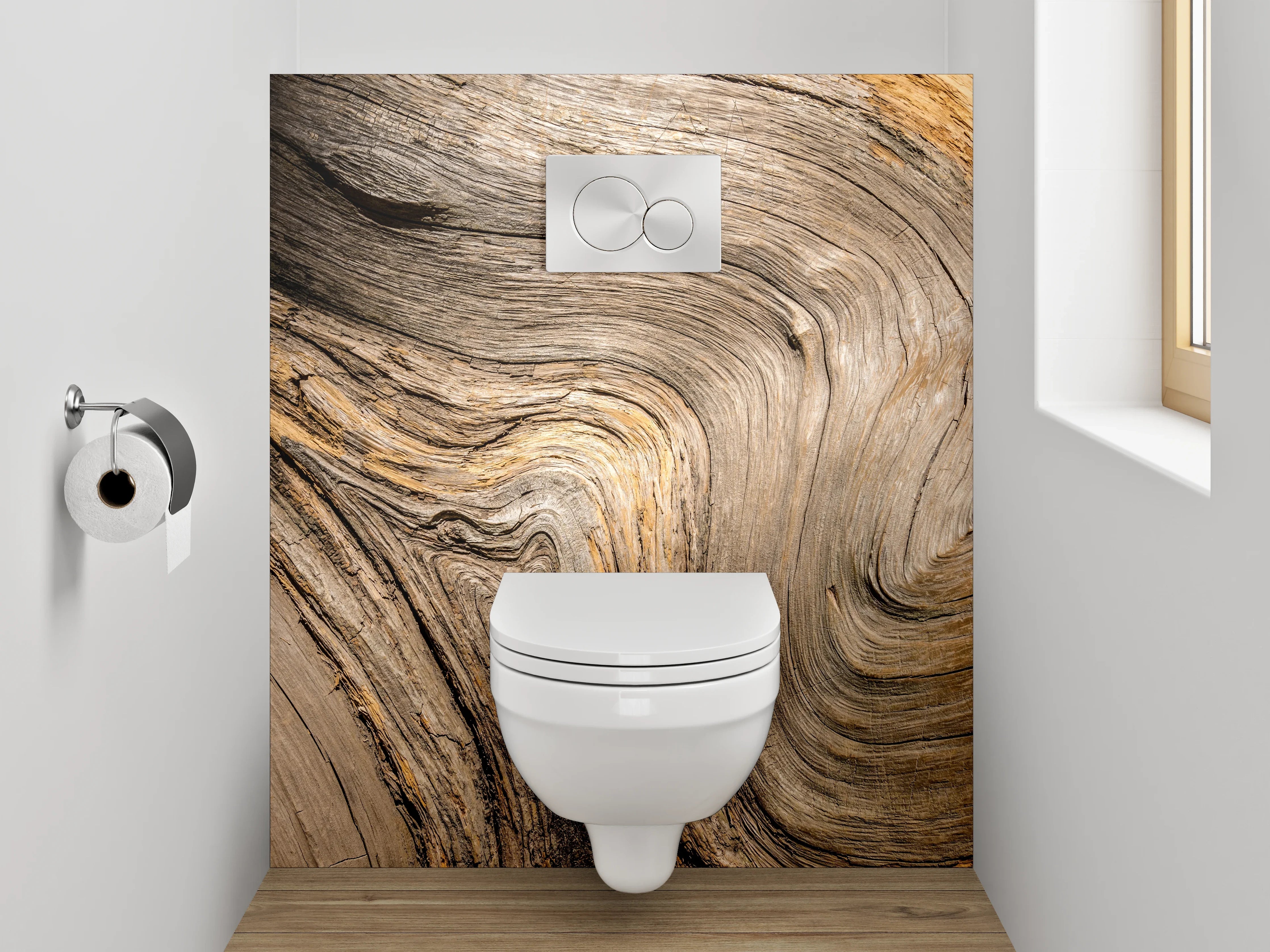 WC-Rückwand - Natürliche Holzmaserung Abstrakt Braun