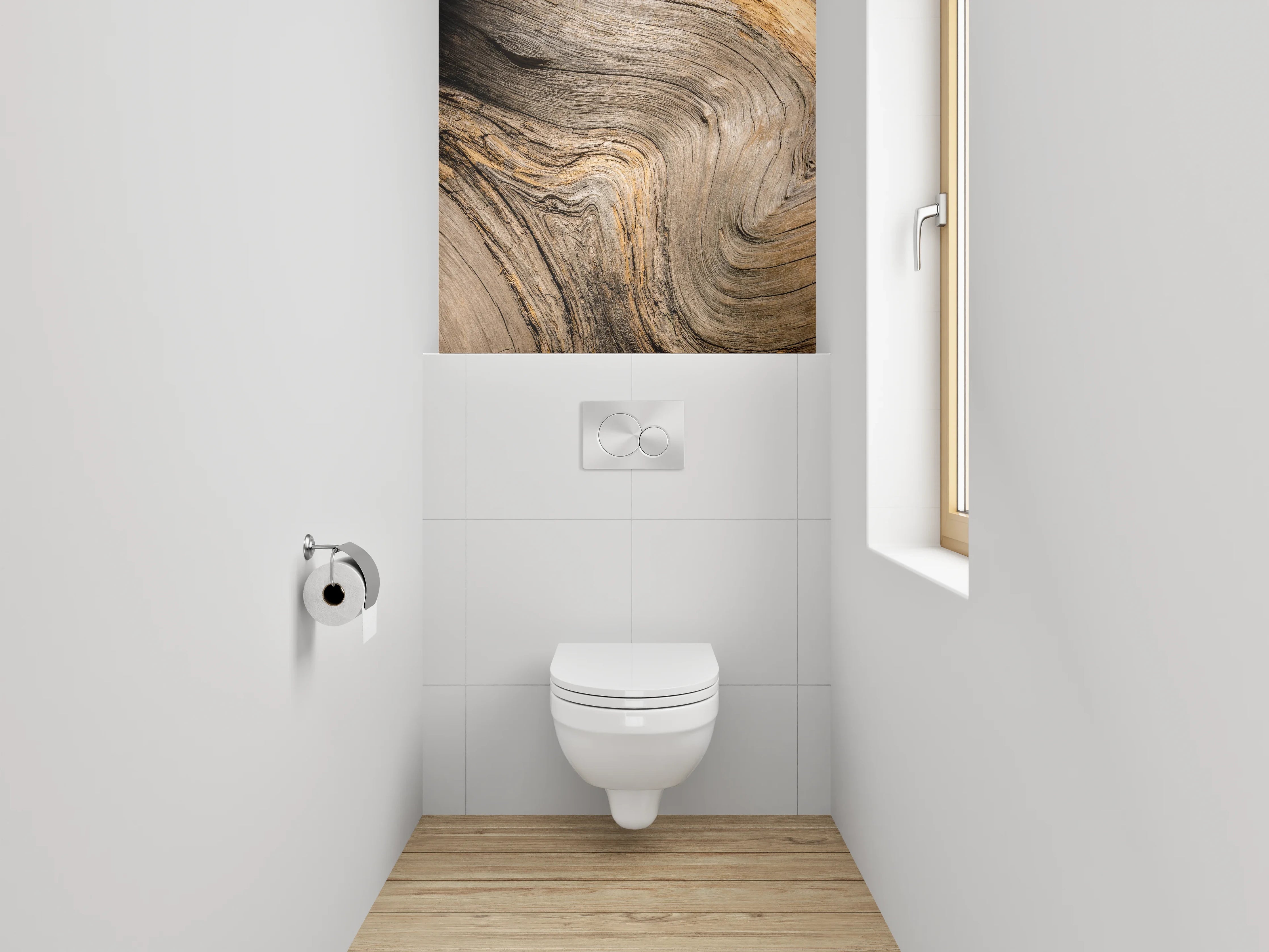 WC-Rückwand - Natürliche Holzmaserung Abstrakt Braun