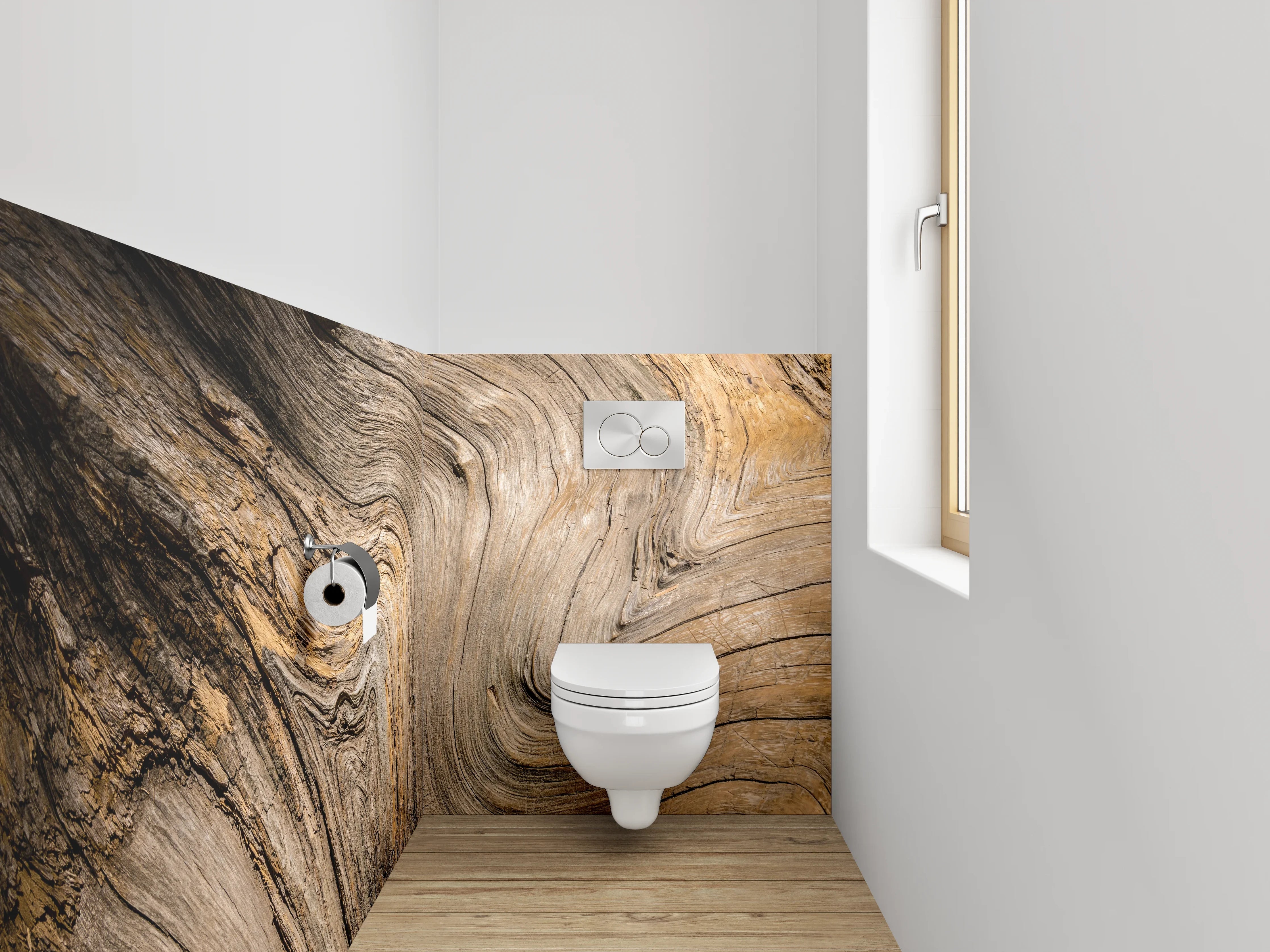 WC-Rückwand - Natürliche Holzmaserung Abstrakt Braun