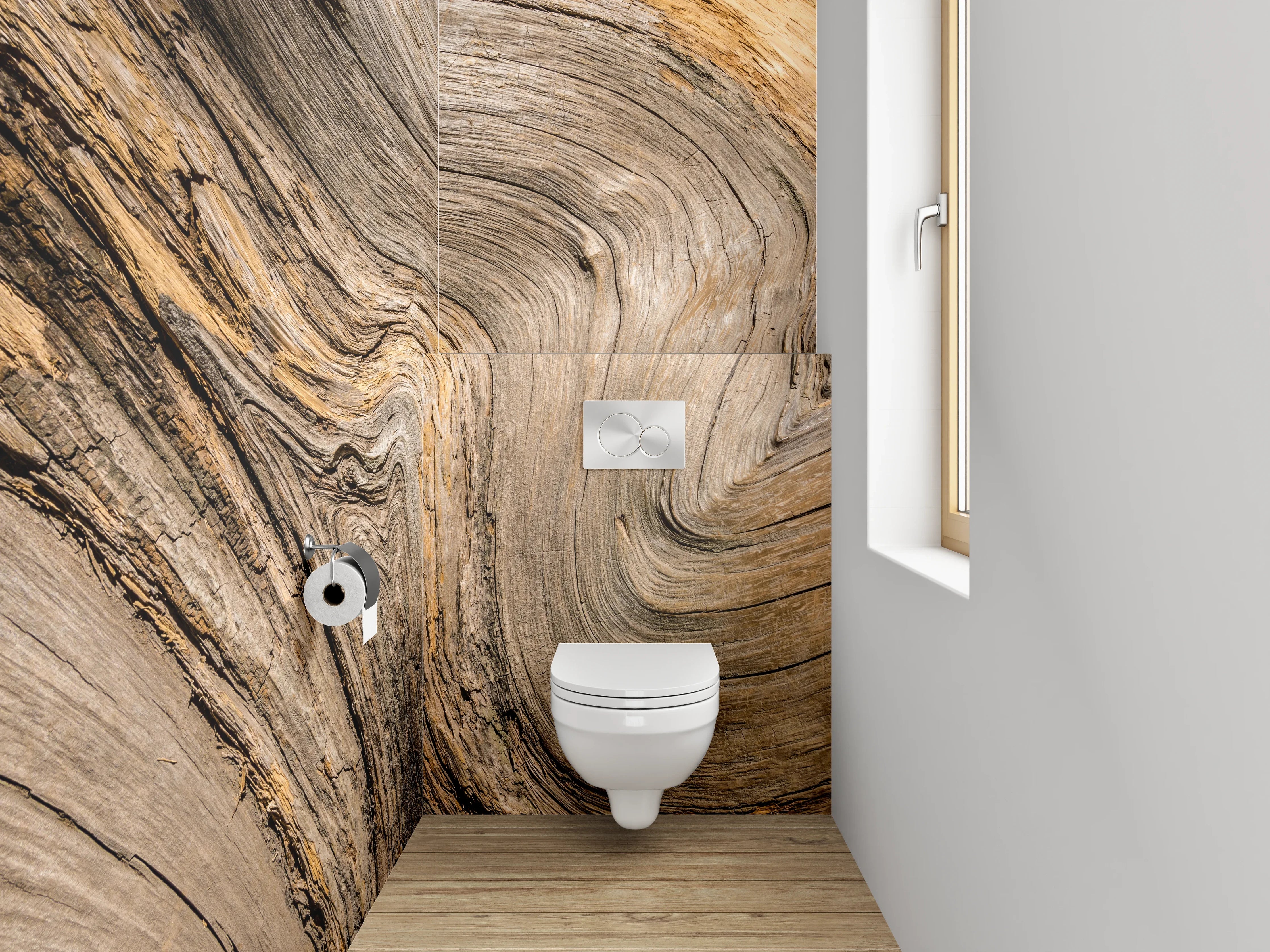 WC-Rückwand - Natürliche Holzmaserung Abstrakt Braun