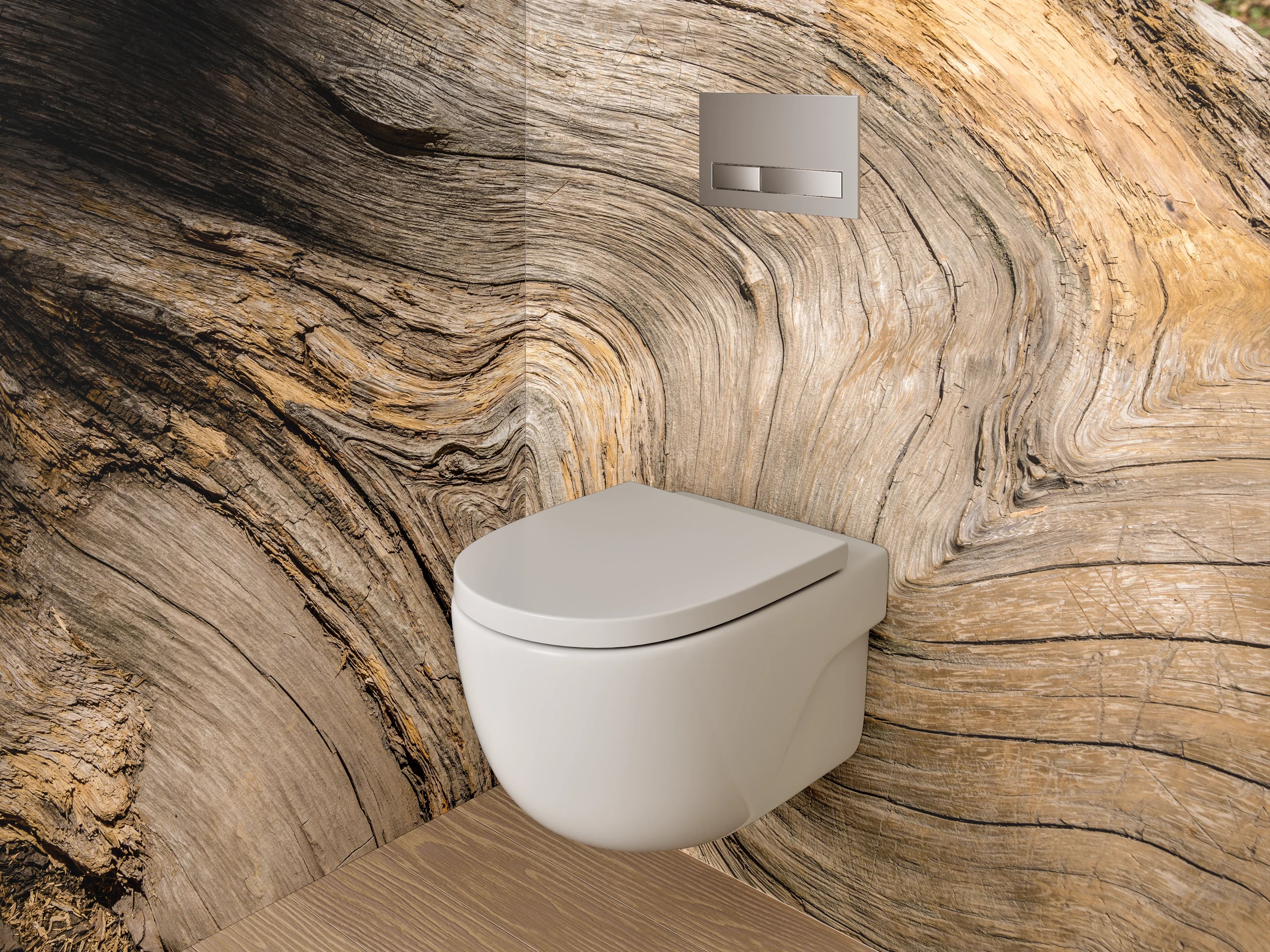 WC-Rückwand - Natürliche Holzmaserung Abstrakt Braun
