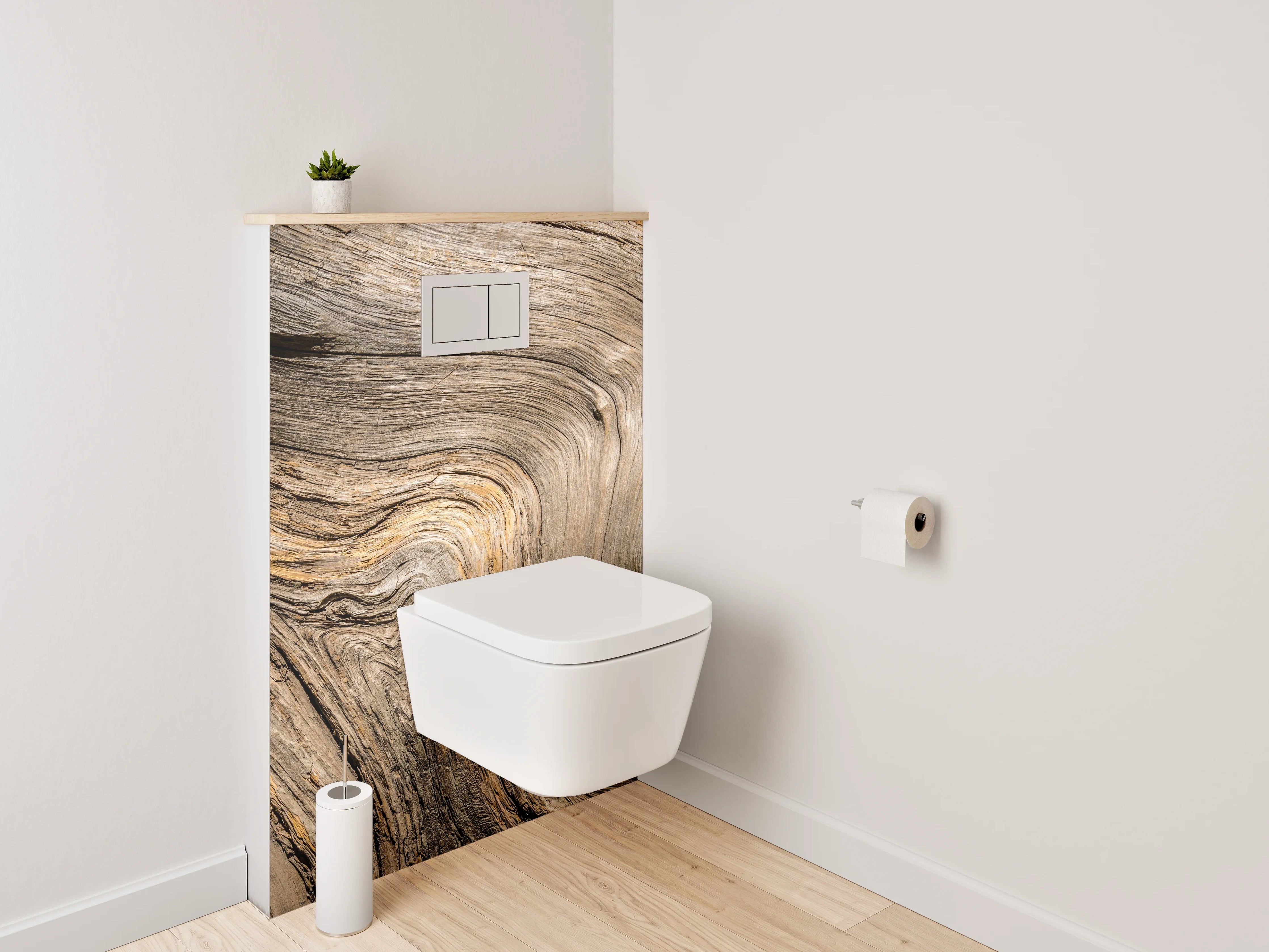 WC-Rückwand - Natürliche Holzmaserung Abstrakt Braun