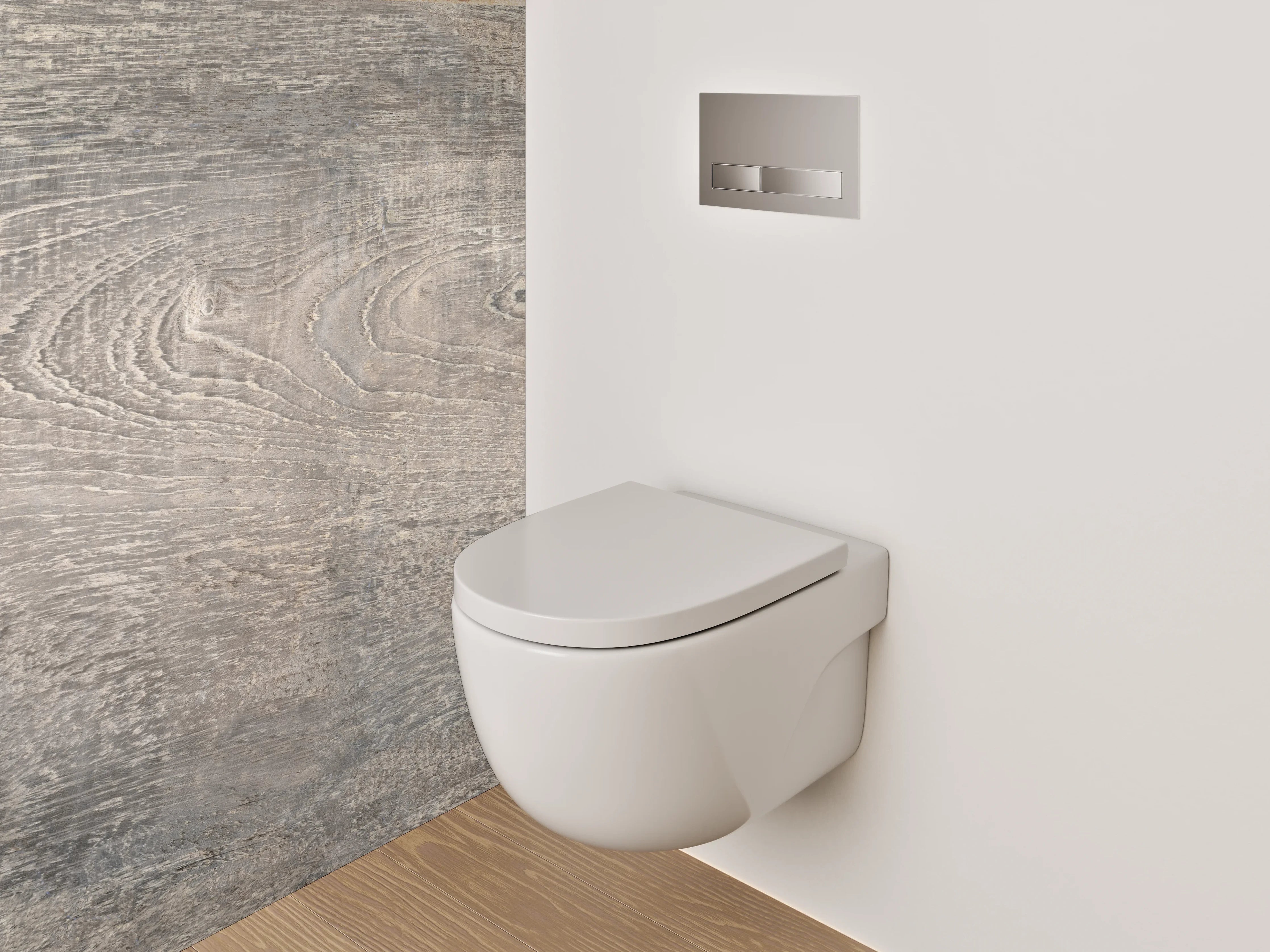 WC-Rückwand - Natürliche Holzmaserung mit Grautönen
