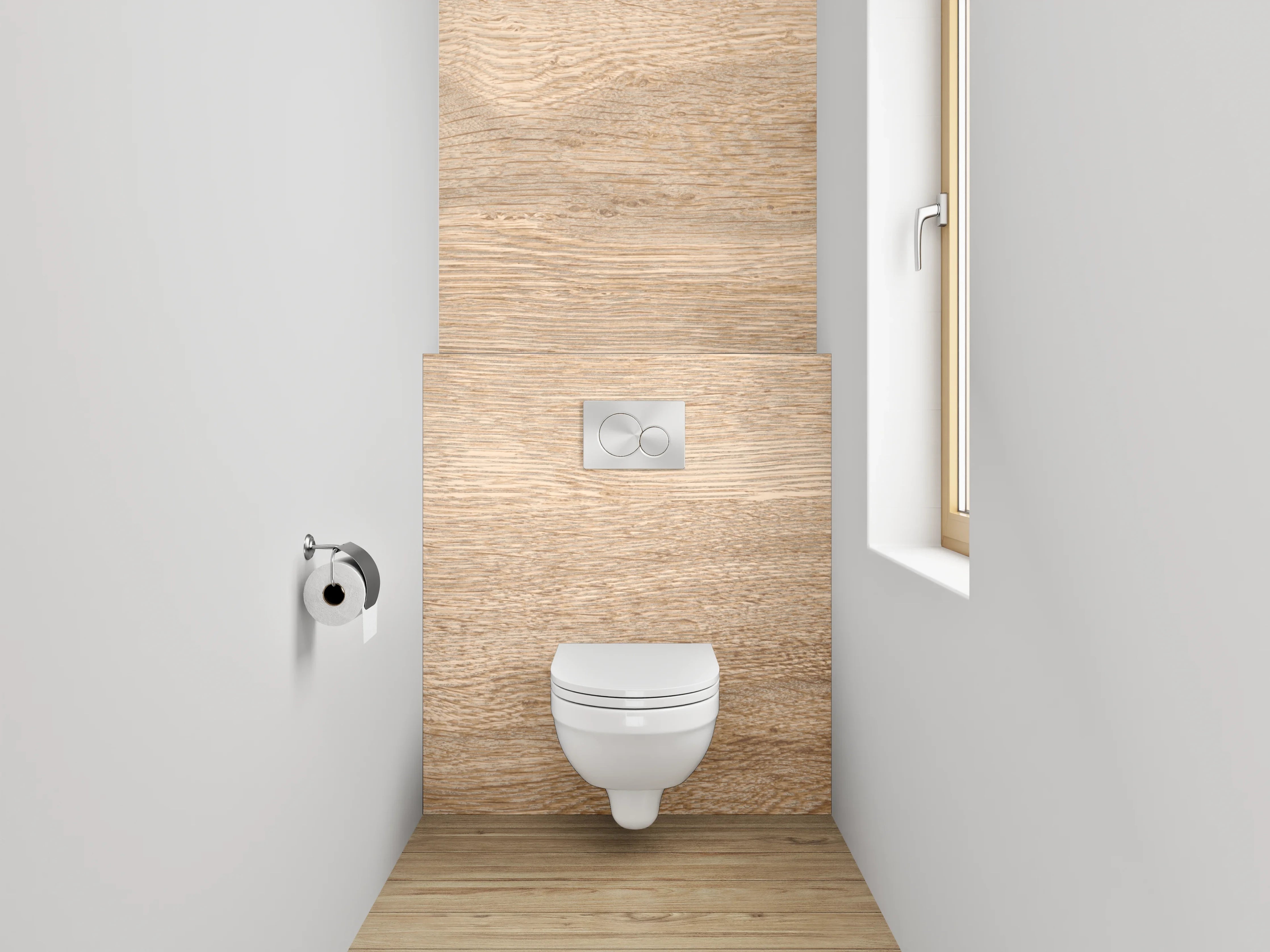 WC-Rückwand - Natürliches Eichenholz-Design Platte