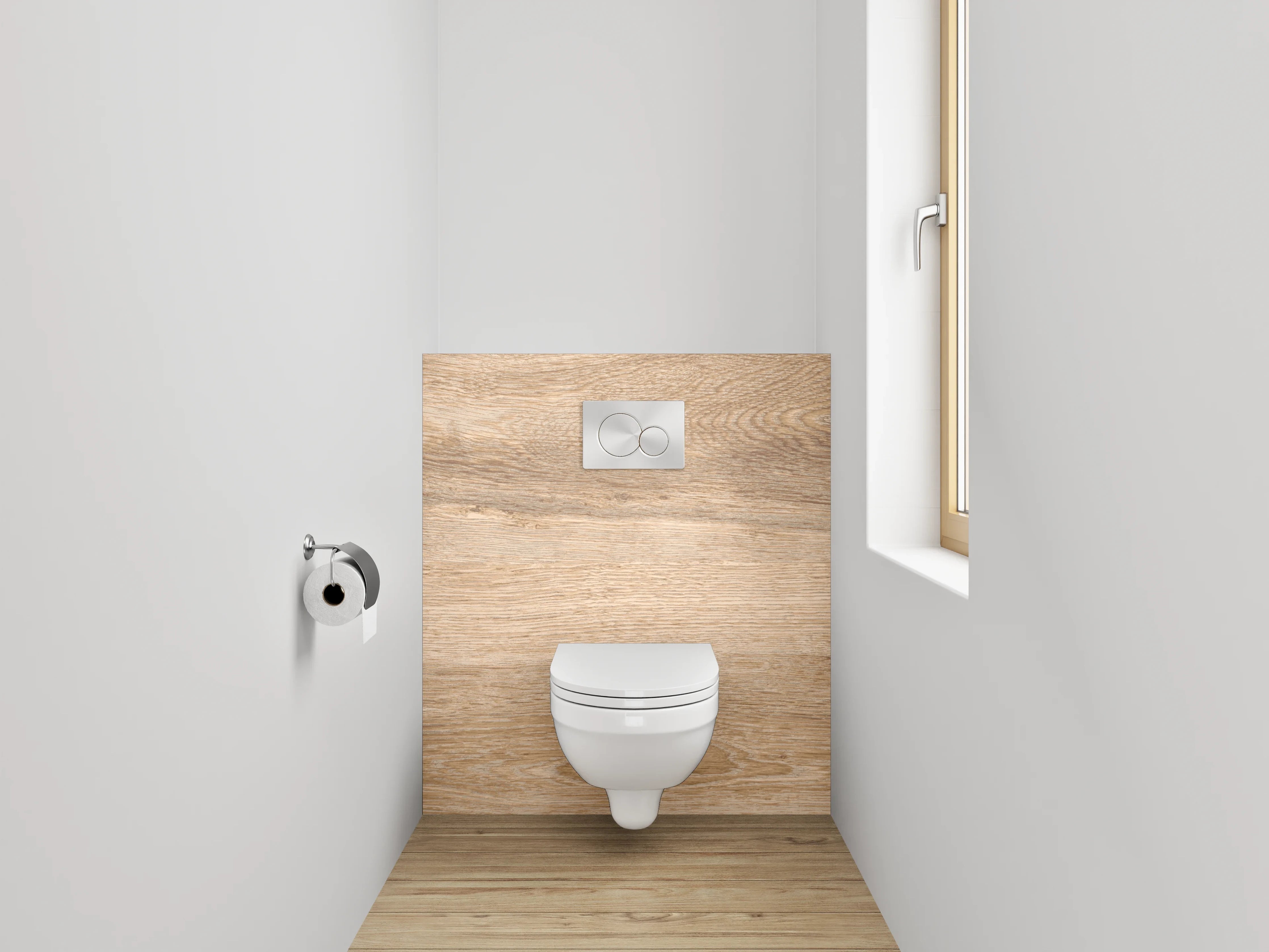 WC-Rückwand - Natürliches Holzdekor für Badezimmer