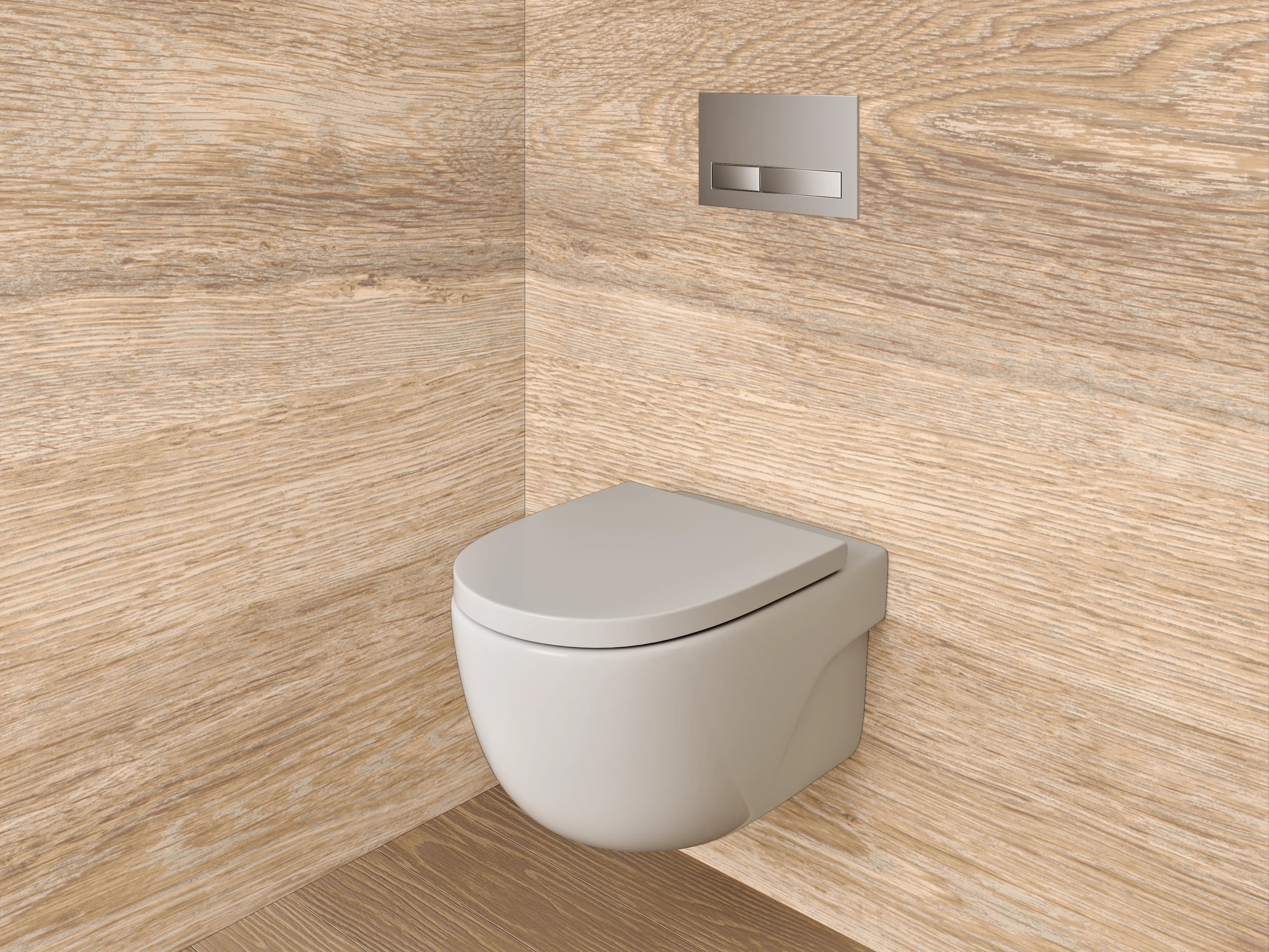 WC-Rückwand - Natürliches Holzdekor für Badezimmer