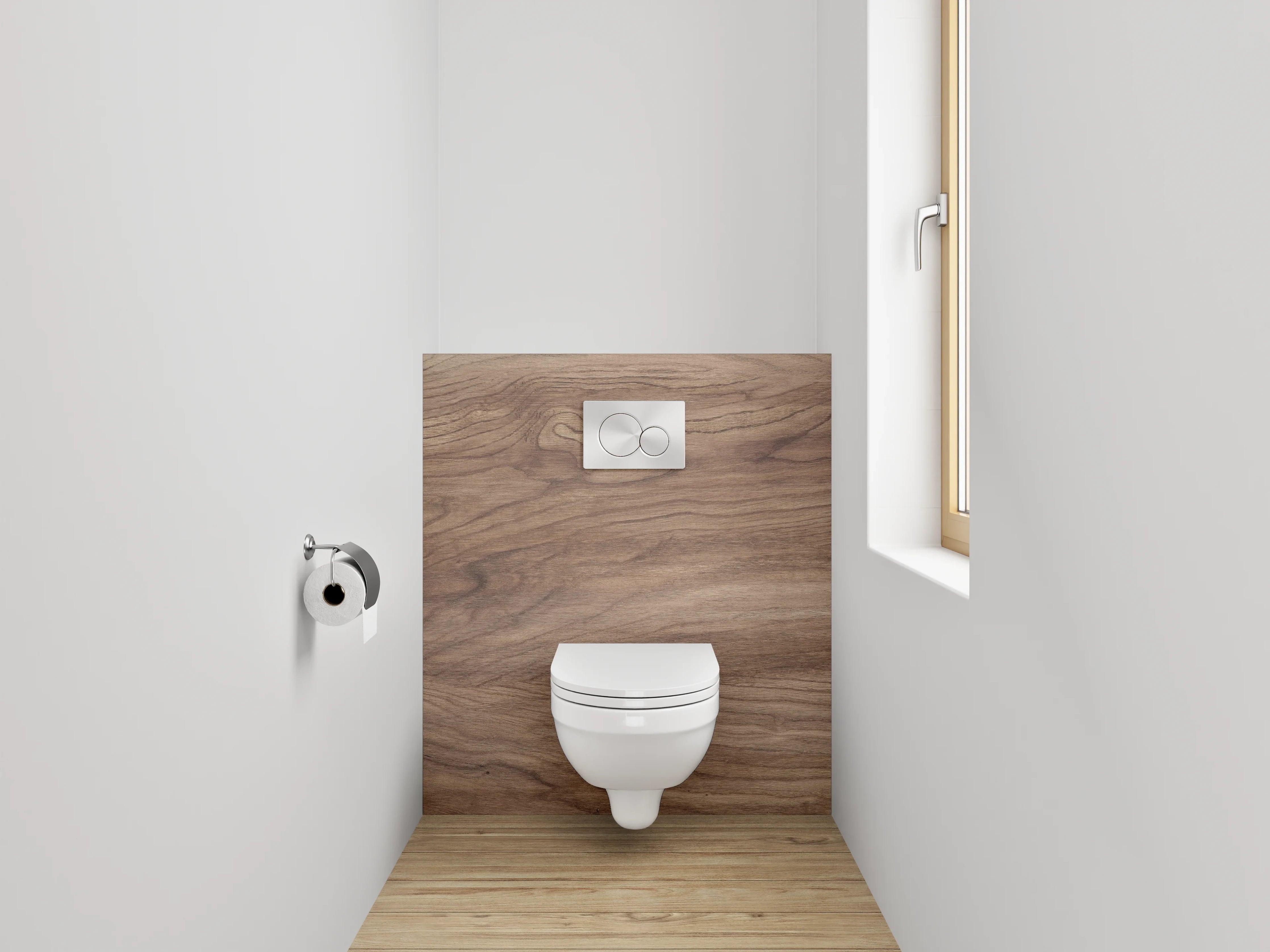 WC-Rückwand - Natürliches Holzdesign für deine Wand