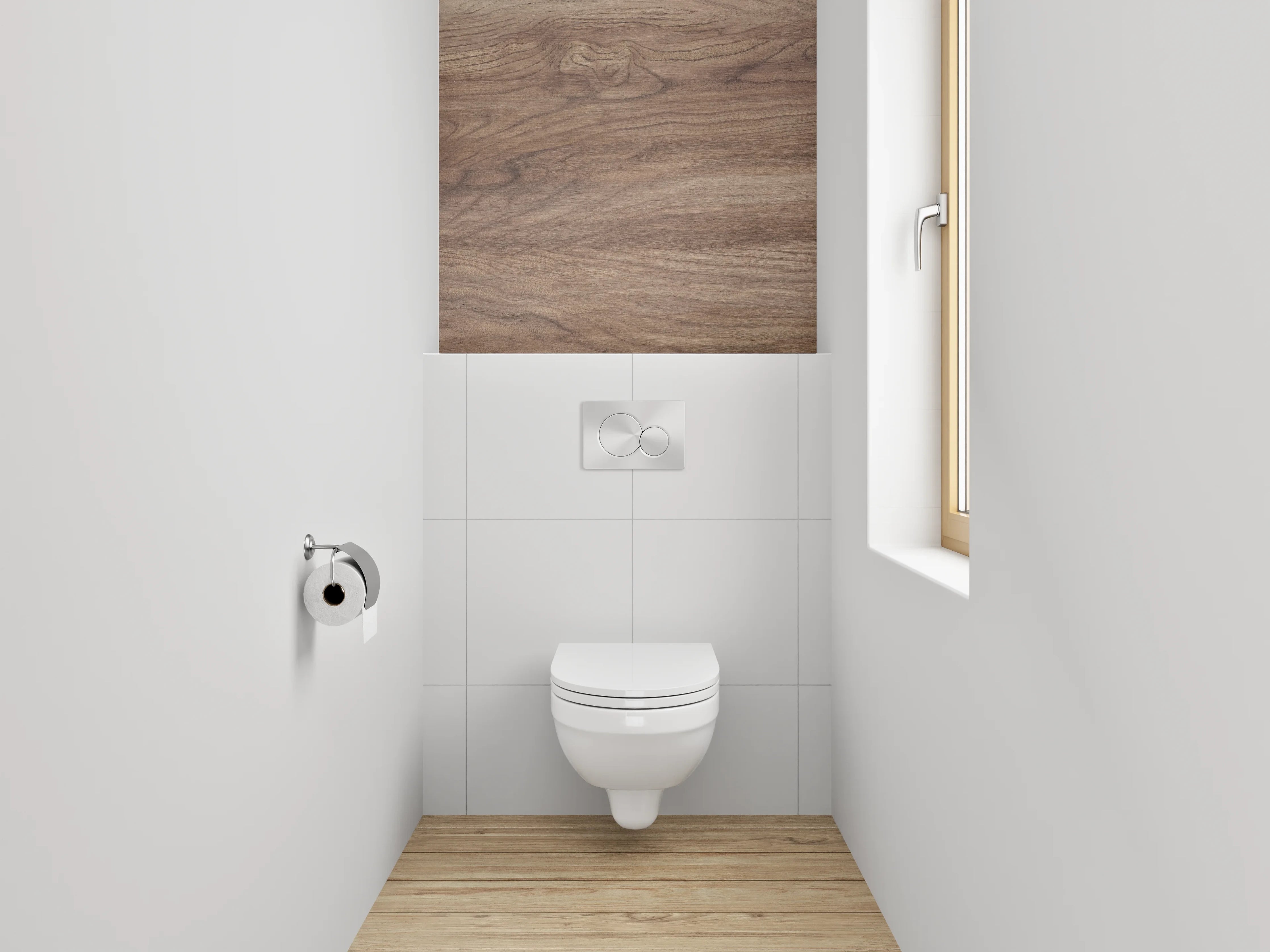 WC-Rückwand - Natürliches Holzdesign für deine Wand