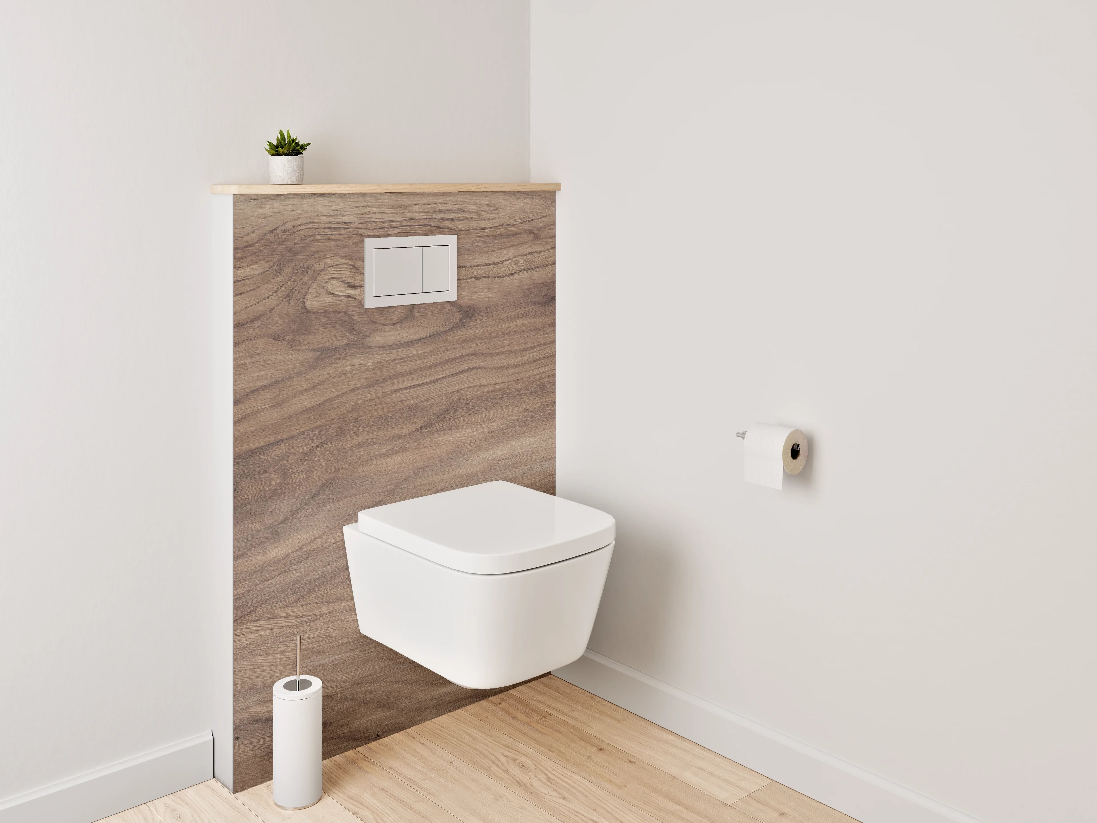 WC-Rückwand - Natürliches Holzdesign für deine Wand