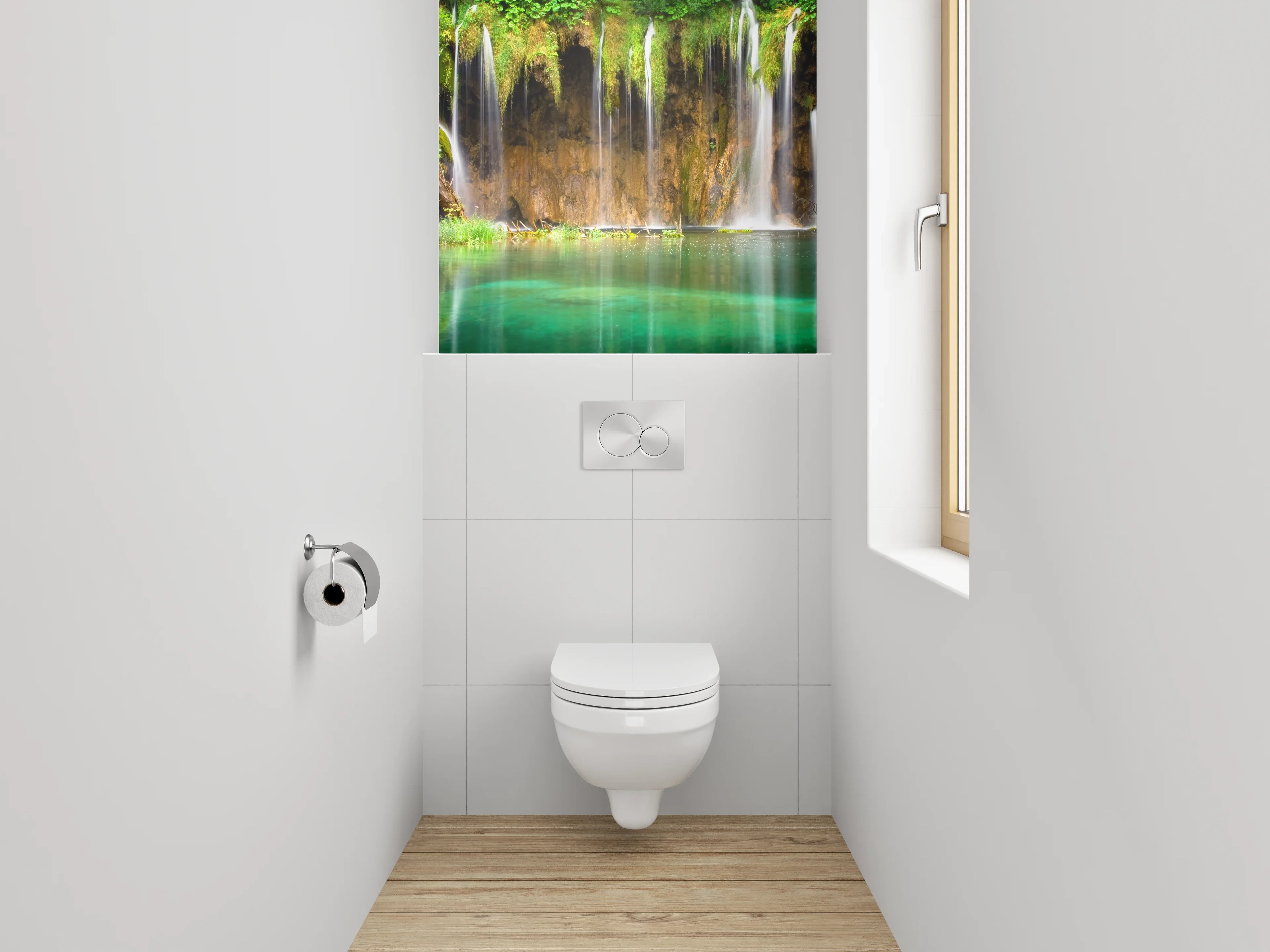 WC-Rückwand - Natur Wasserfall Idylle grüne Oase