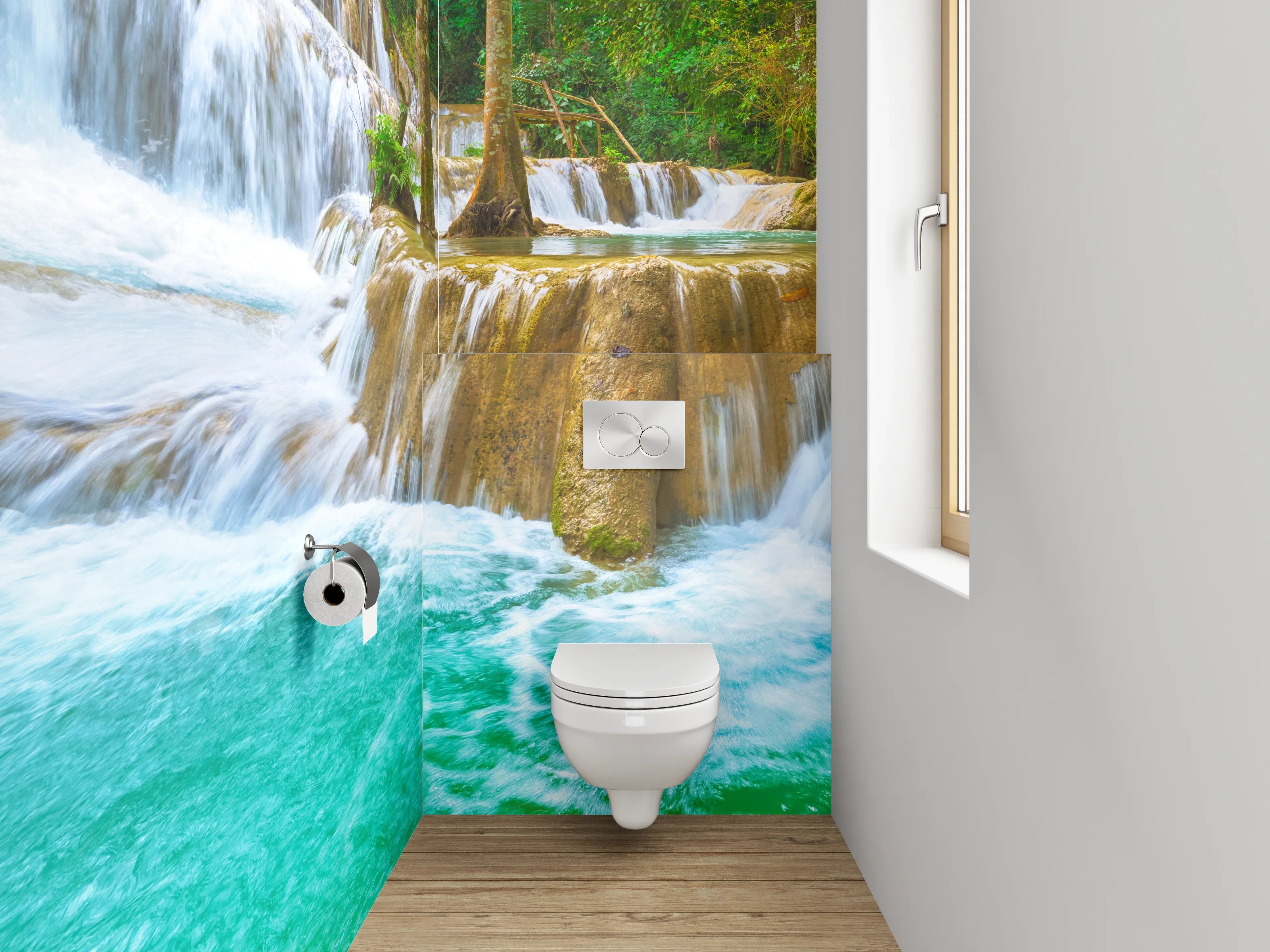 WC-Rückwand - Natur Wasserfall Panorama