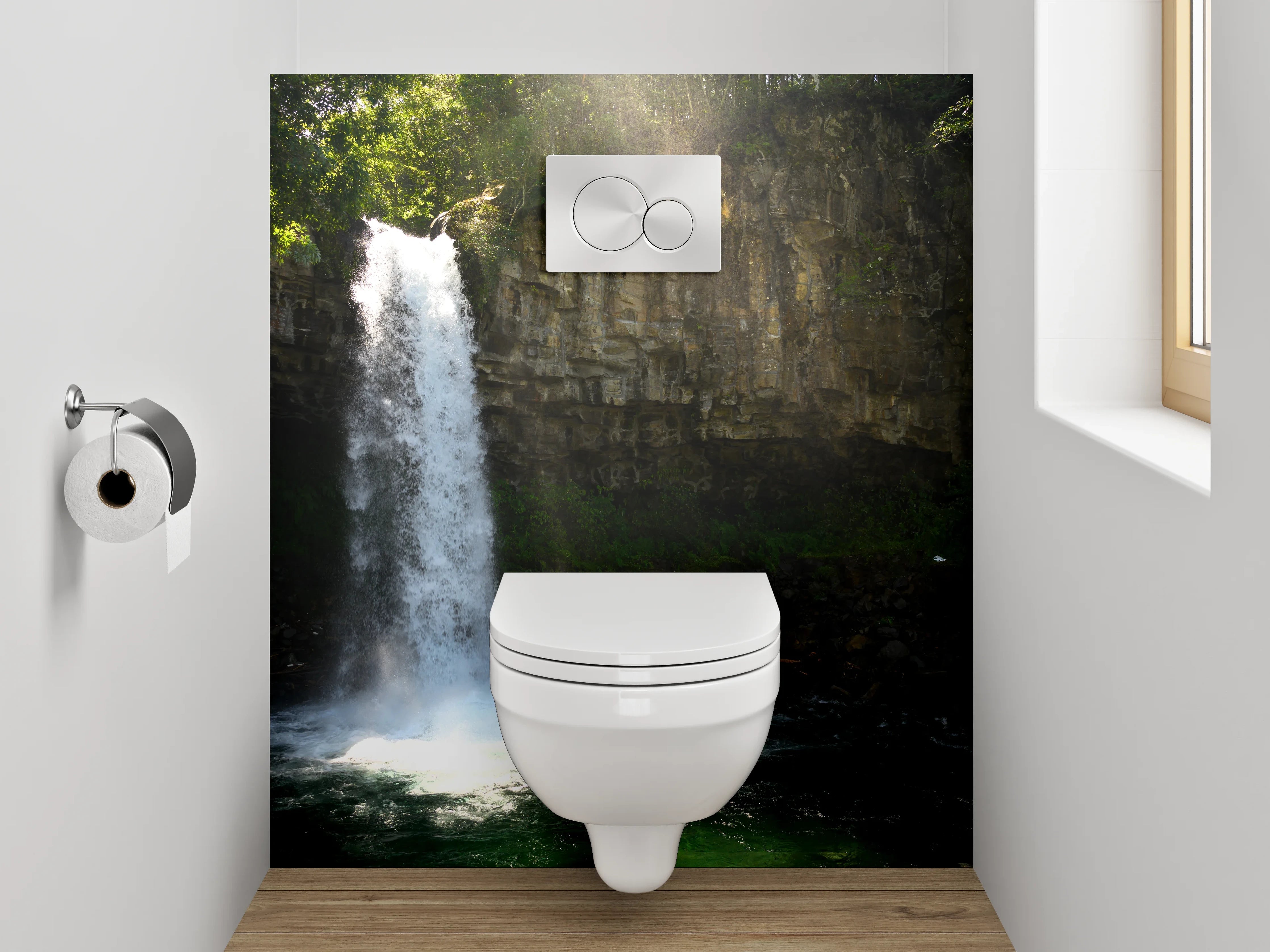 WC-Rückwand - Natur Wasserfall – Frische Oase