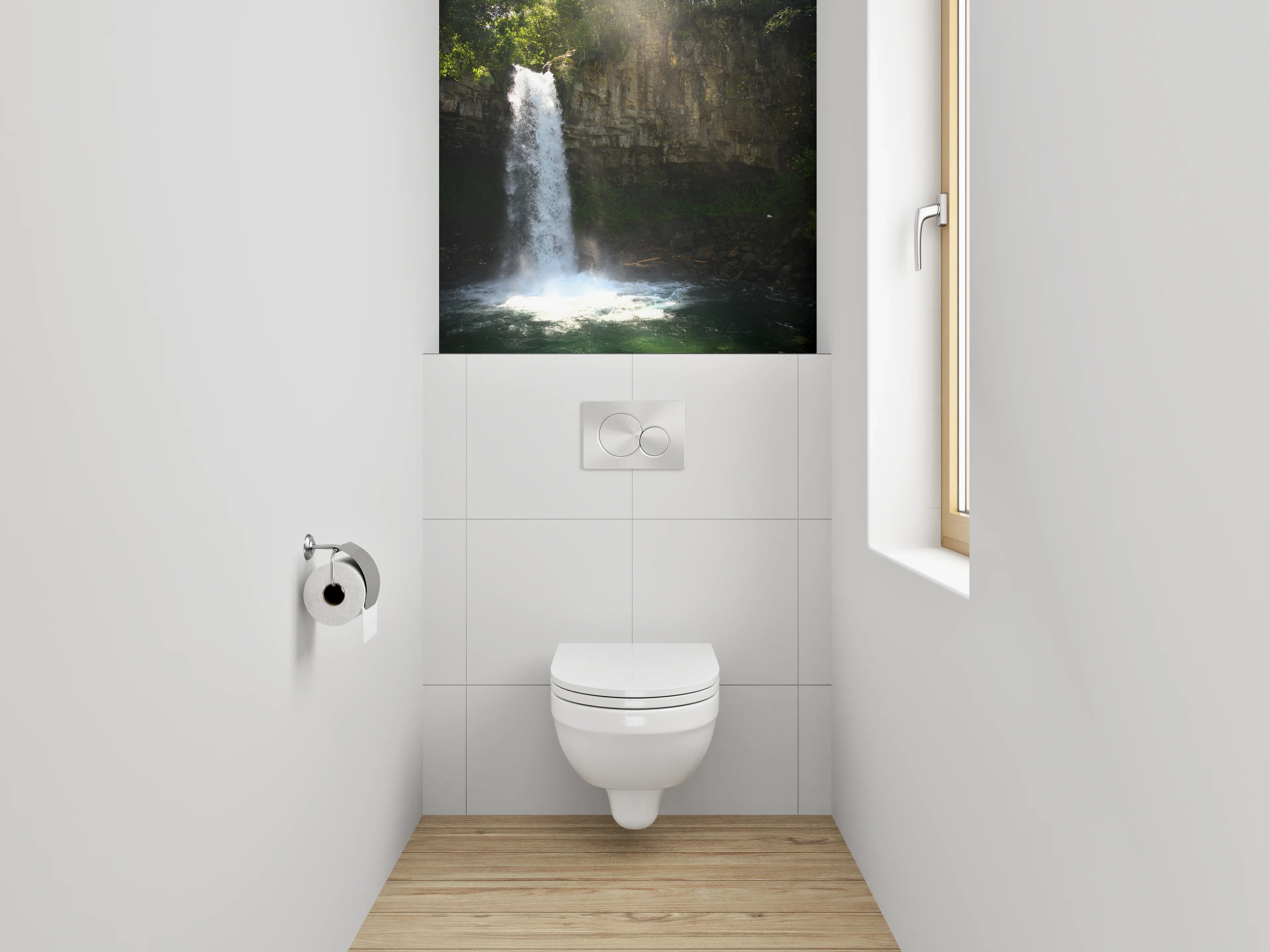 WC-Rückwand - Natur Wasserfall – Frische Oase