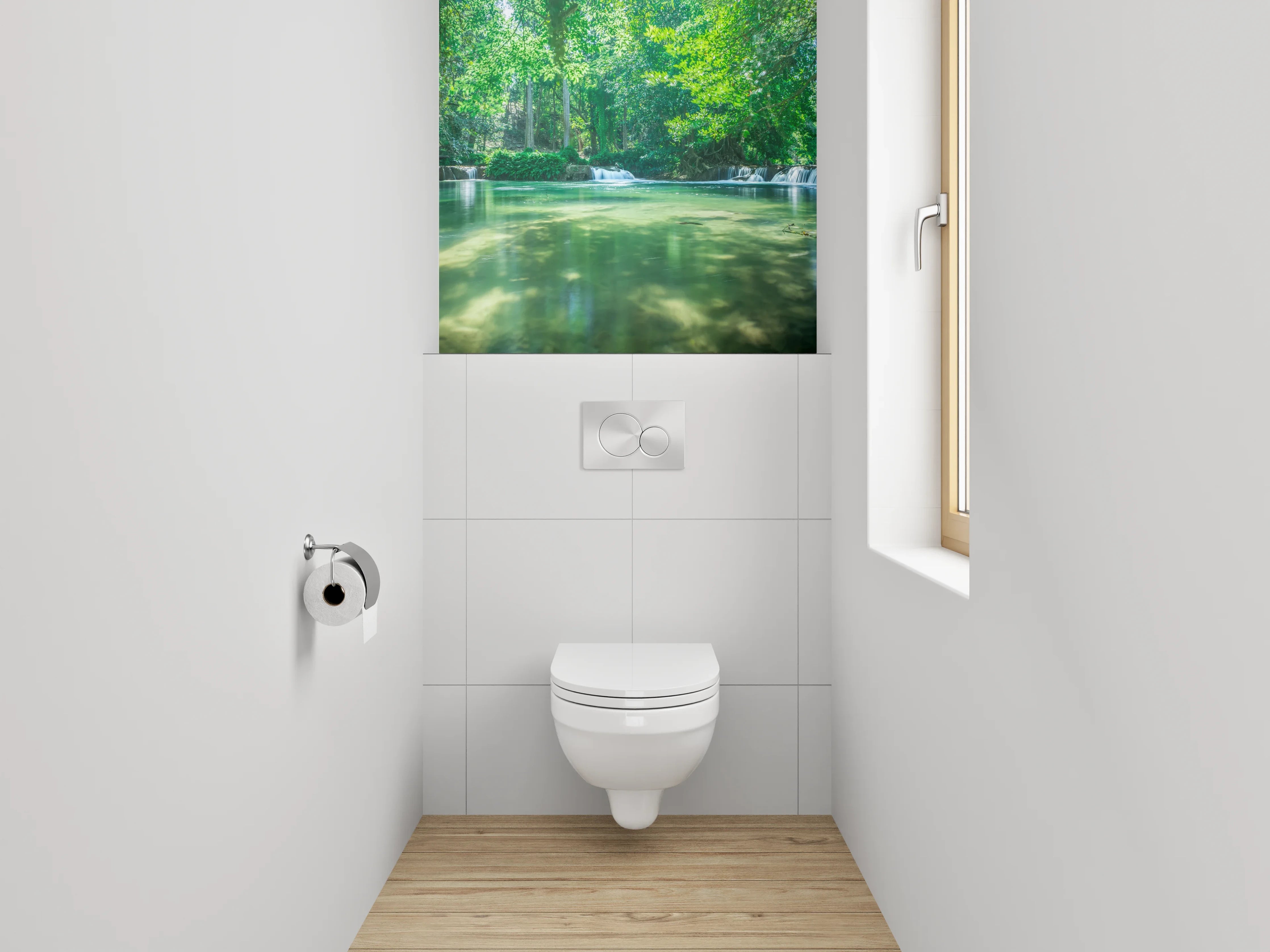 WC-Rückwand - Natur Wasserfall grüne Idylle