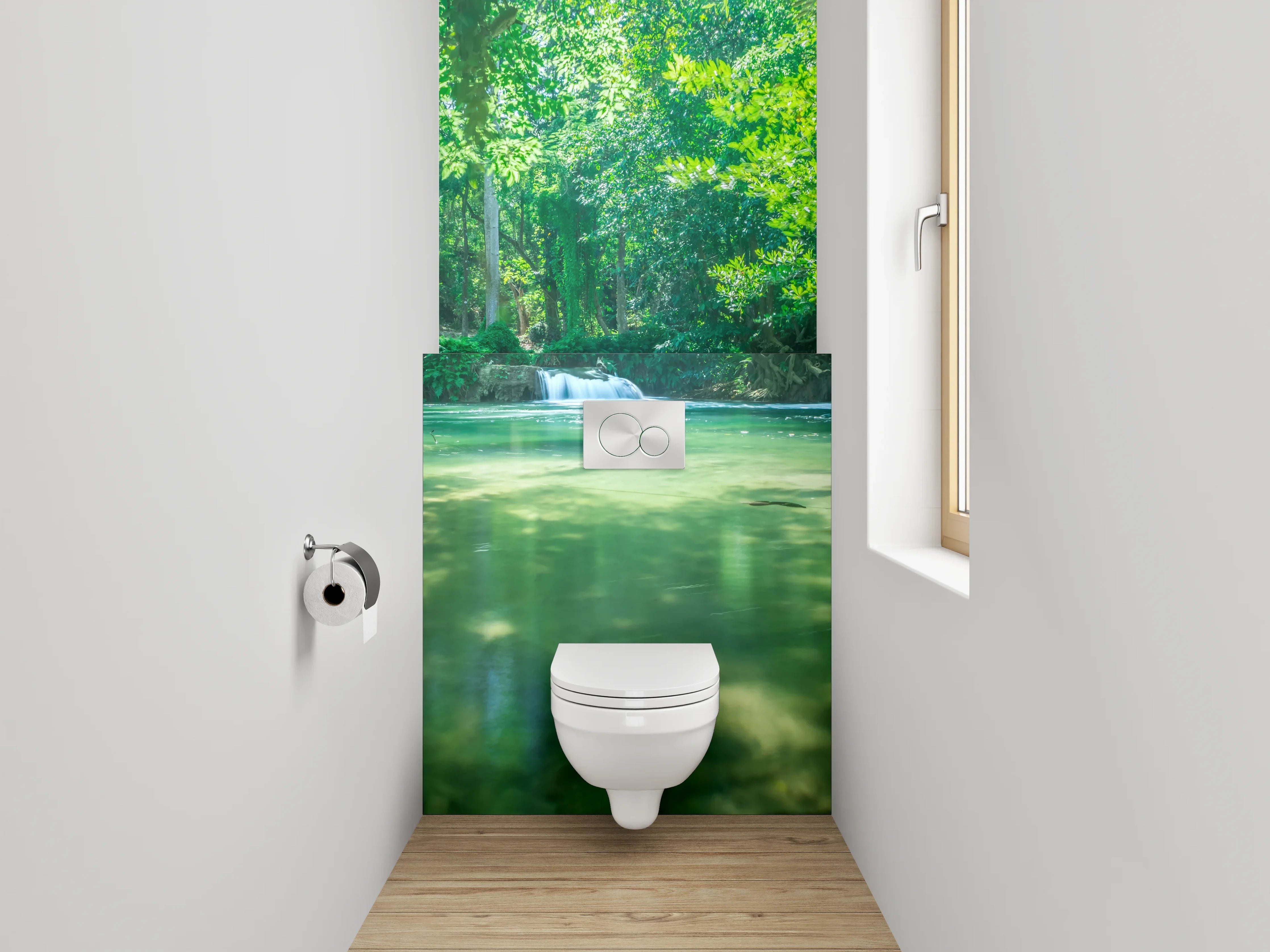 WC-Rückwand - Natur Wasserfall grüne Idylle