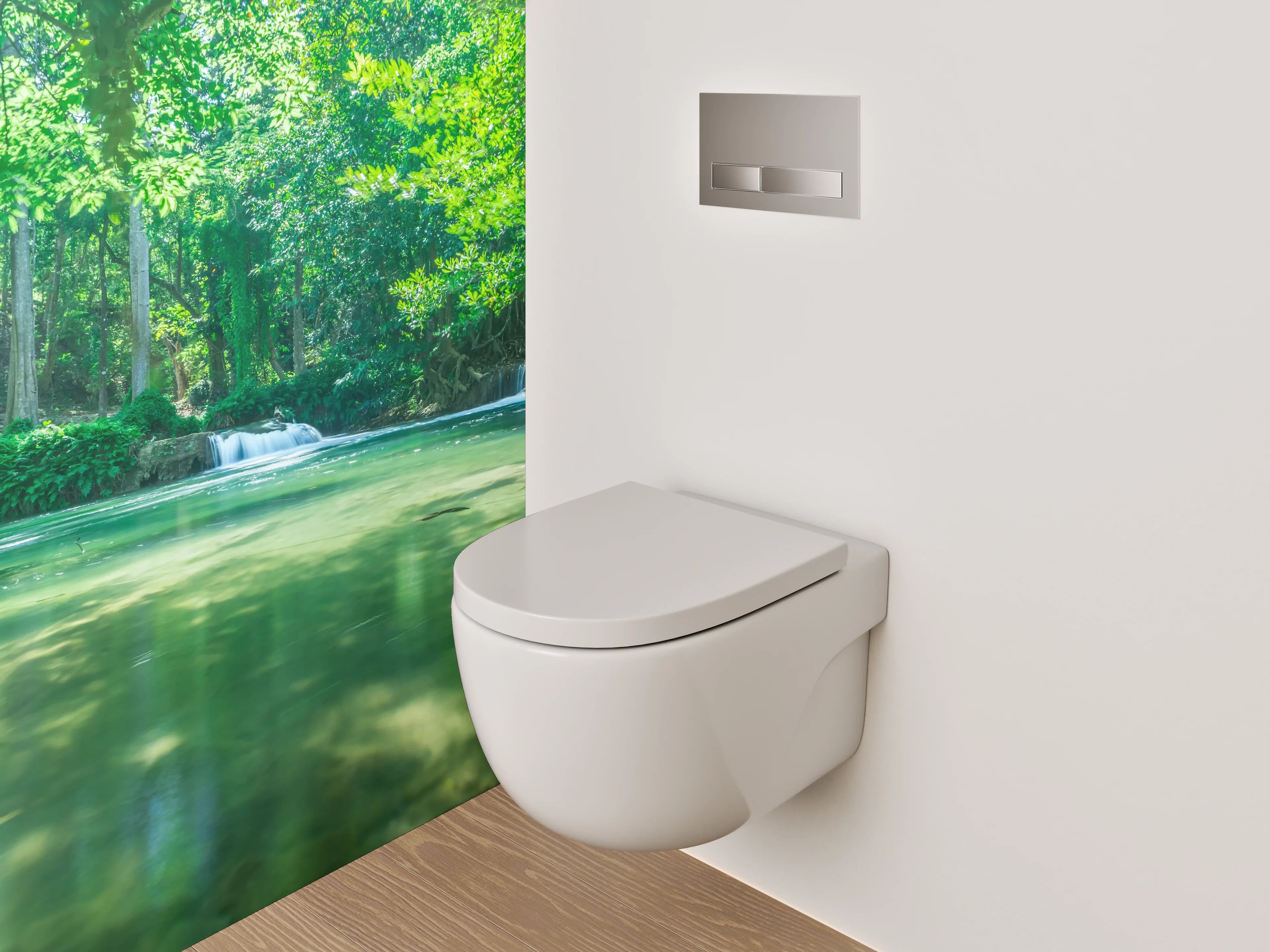 WC-Rückwand - Natur Wasserfall grüne Idylle