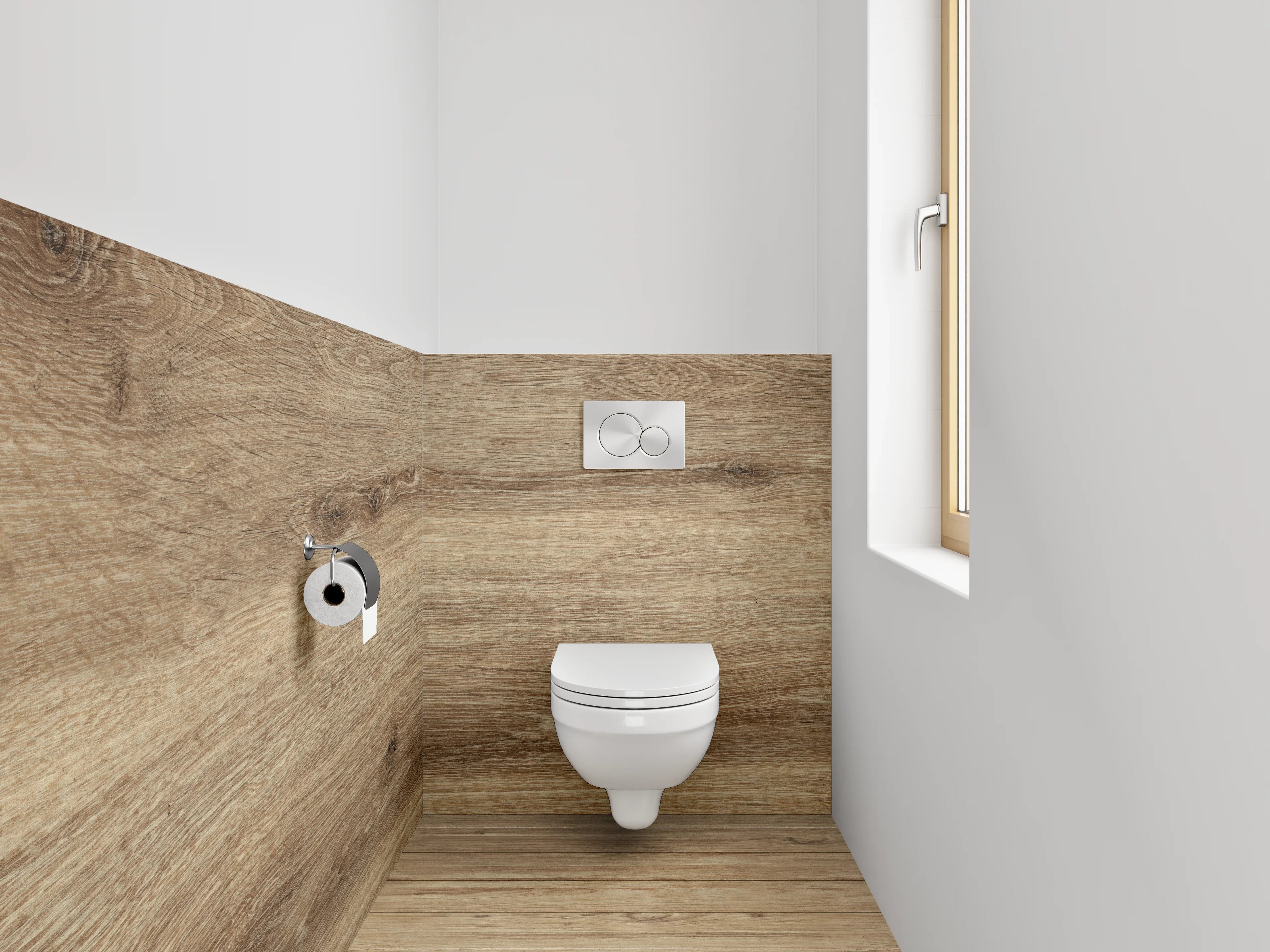 WC-Rückwand - Naturgraue Holzoptik
