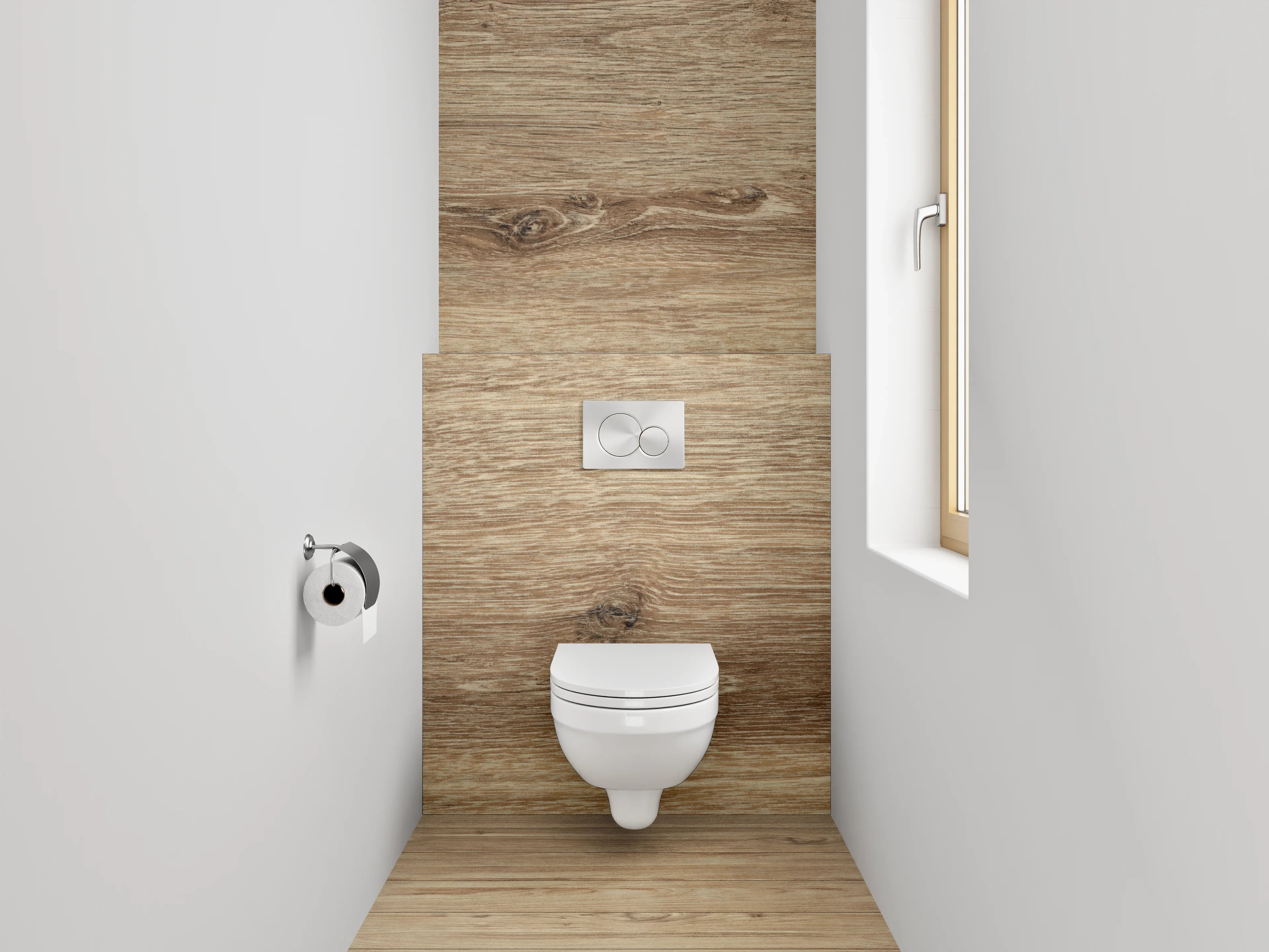 WC-Rückwand - Naturgraue Holzoptik