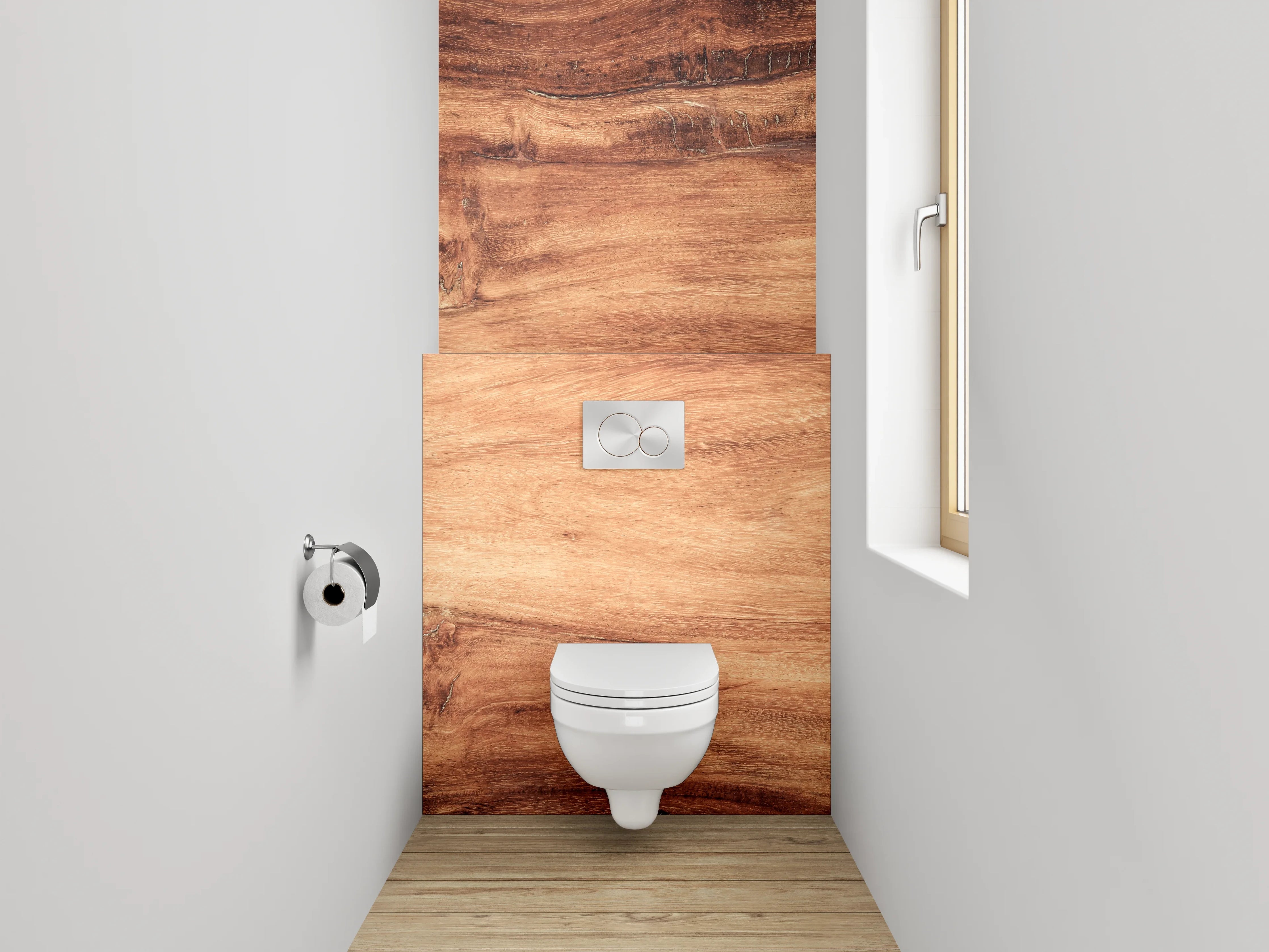 WC-Rückwand - Naturholz Optik Braun