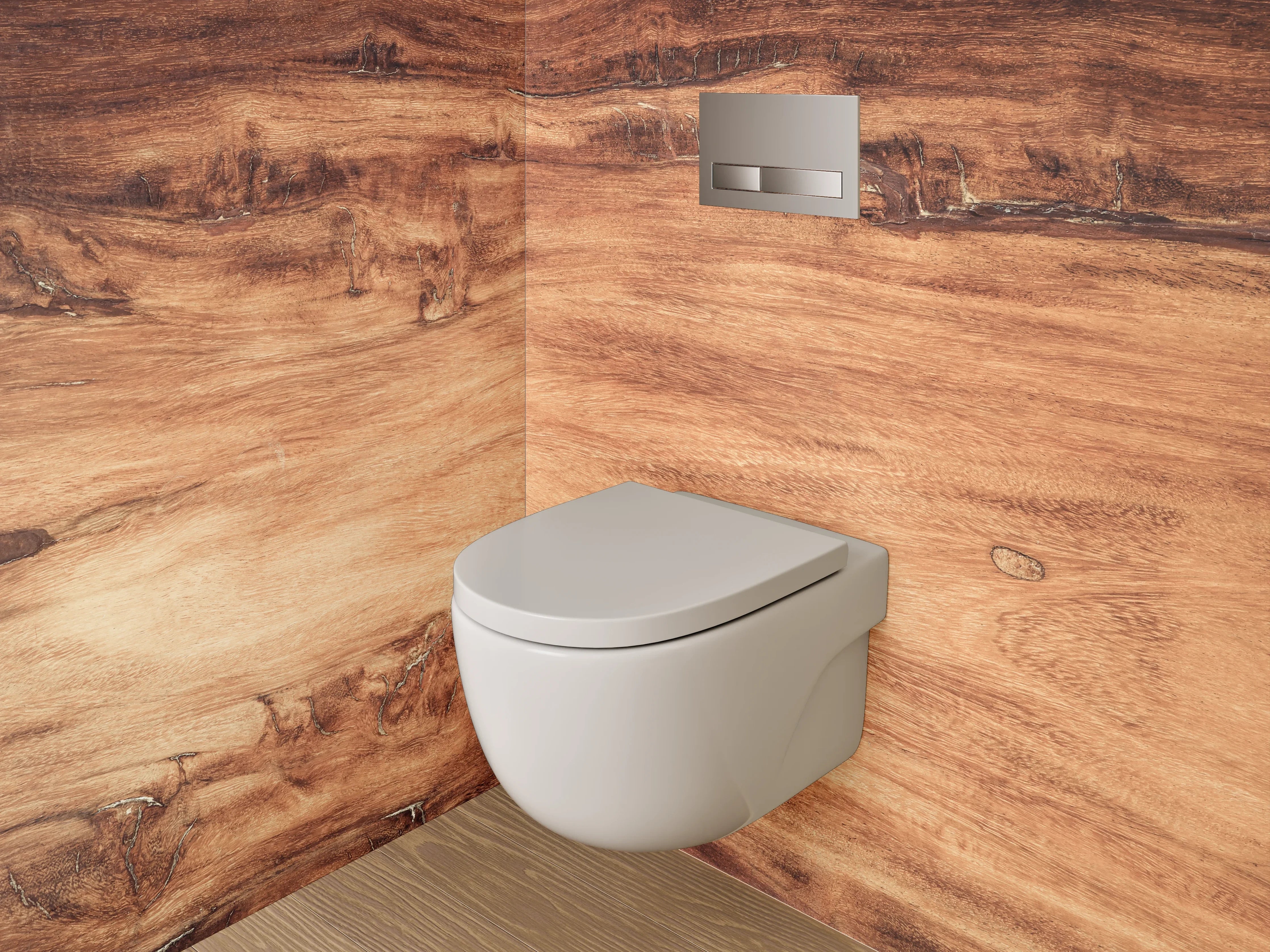 WC-Rückwand - Naturholz Optik Braun