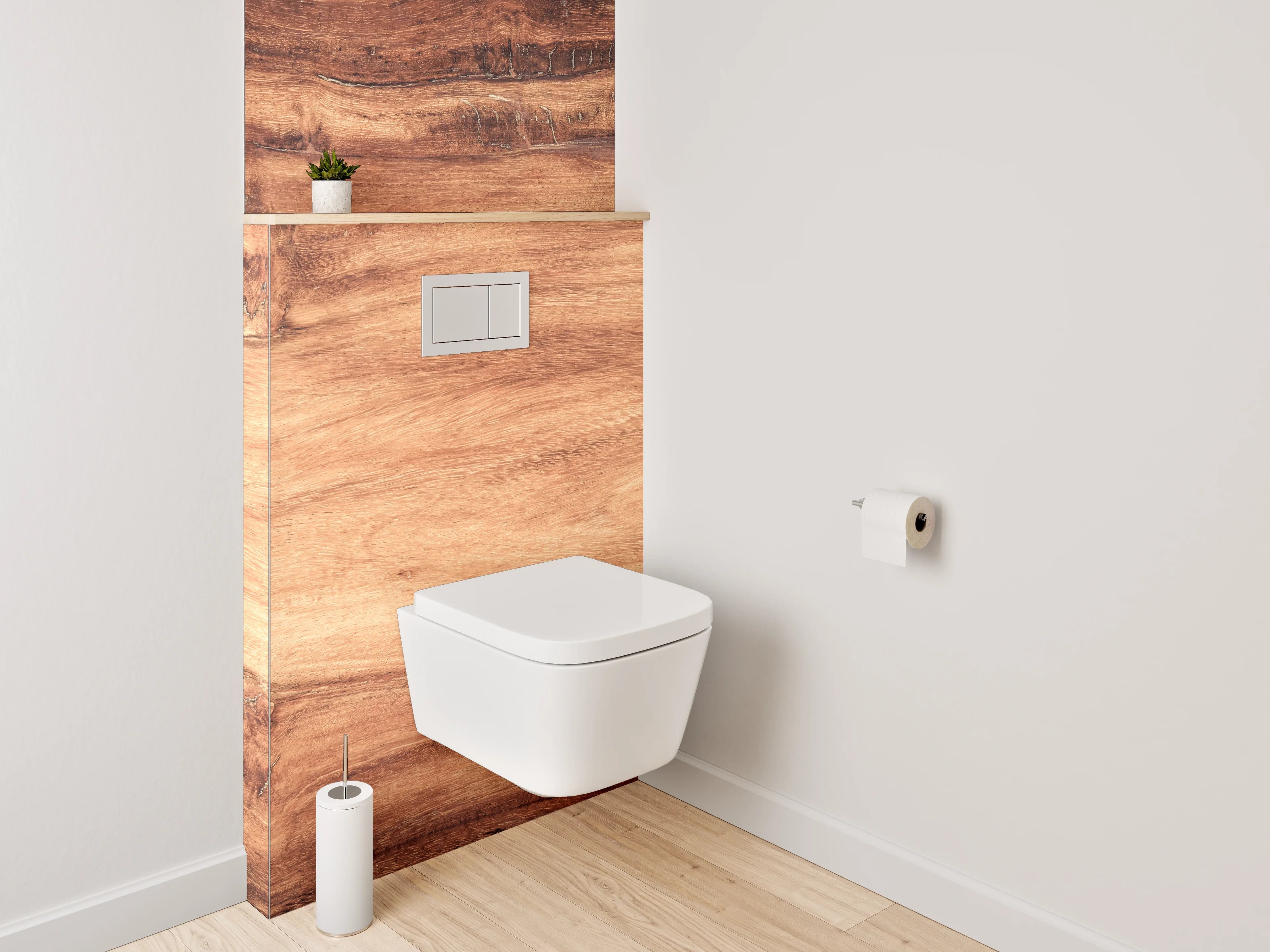 WC-Rückwand - Naturholz Optik Braun