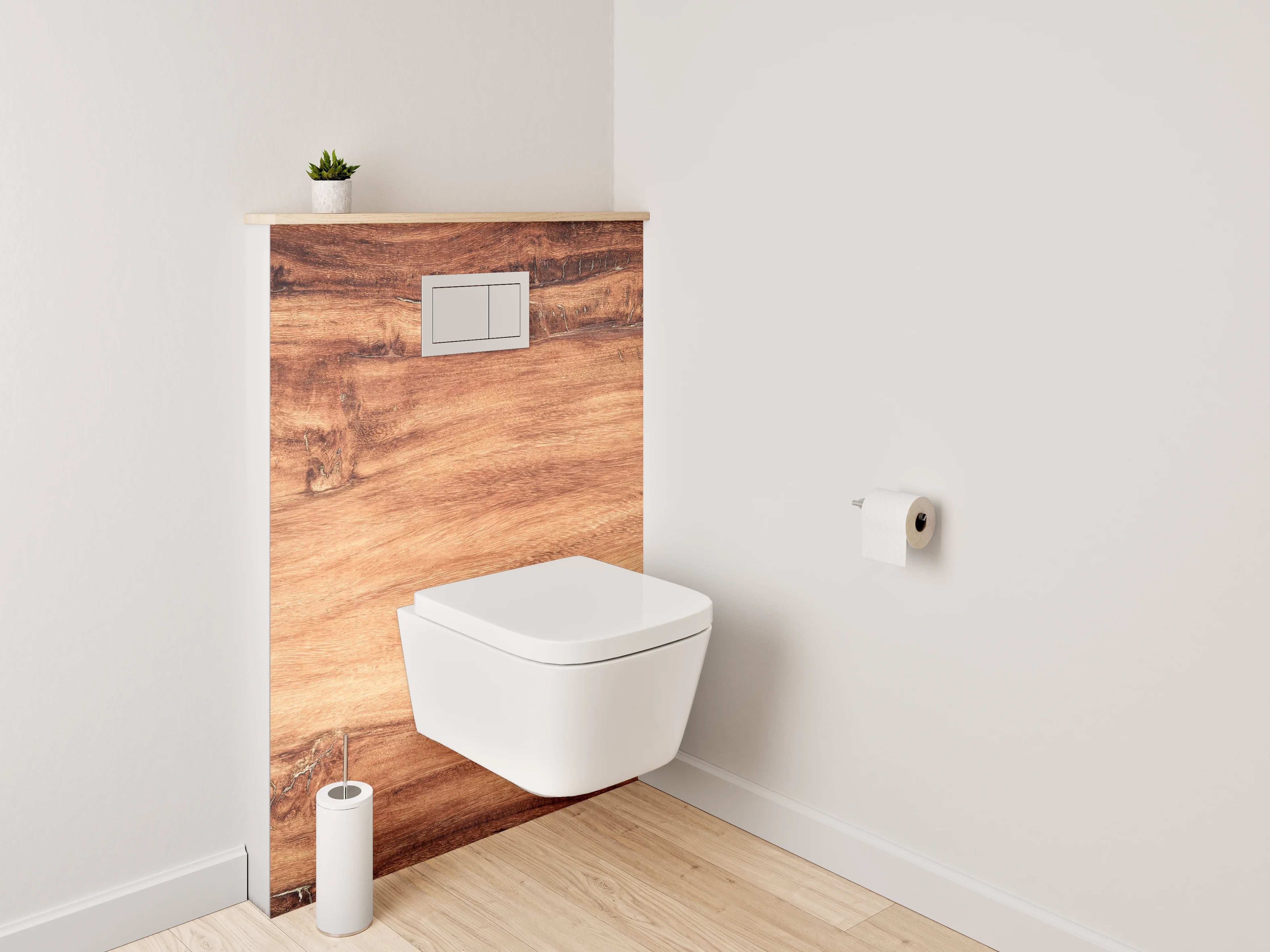 WC-Rückwand - Naturholz Optik Braun