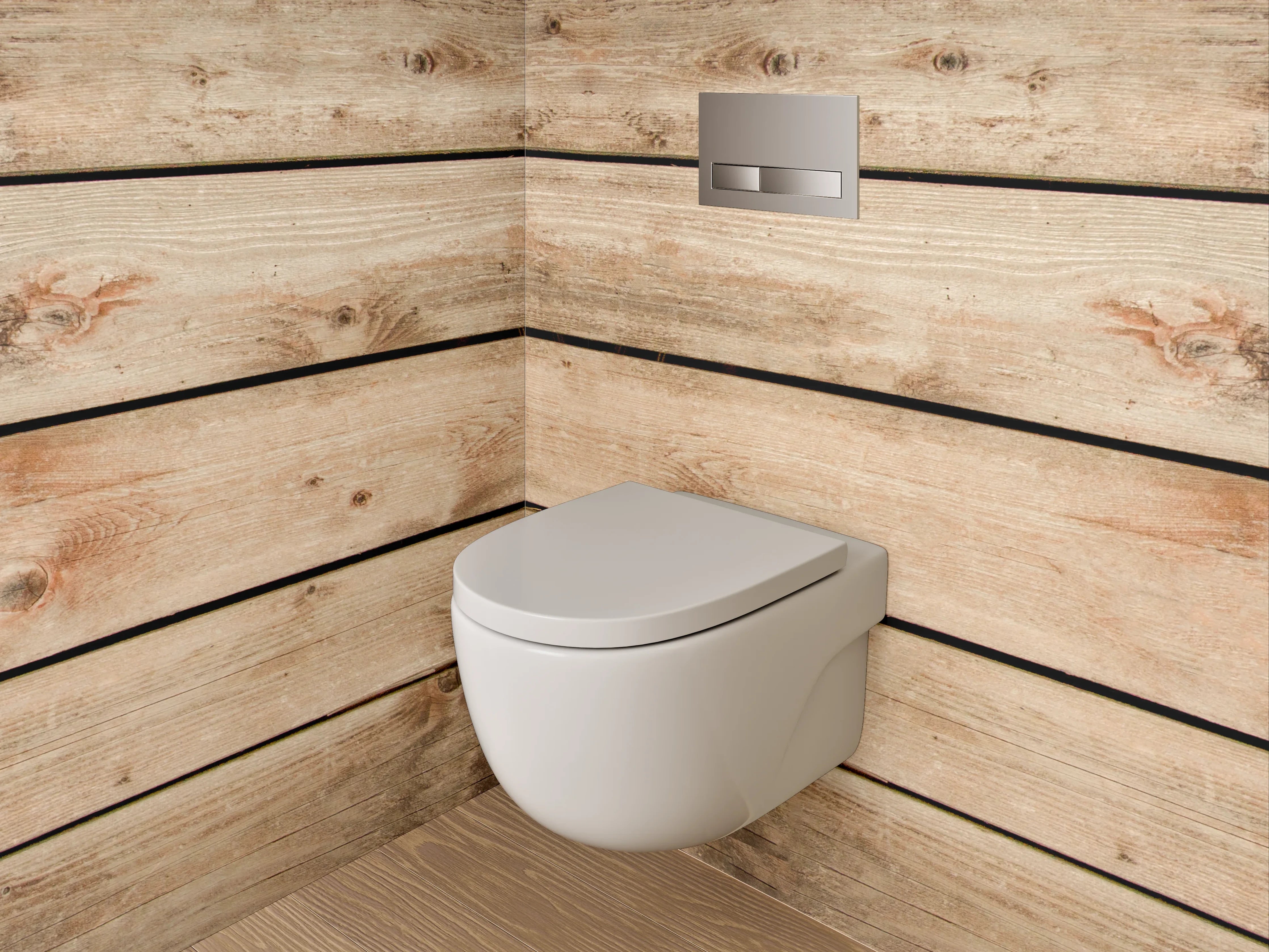 WC-Rückwand - Naturholz-Optik rustikal