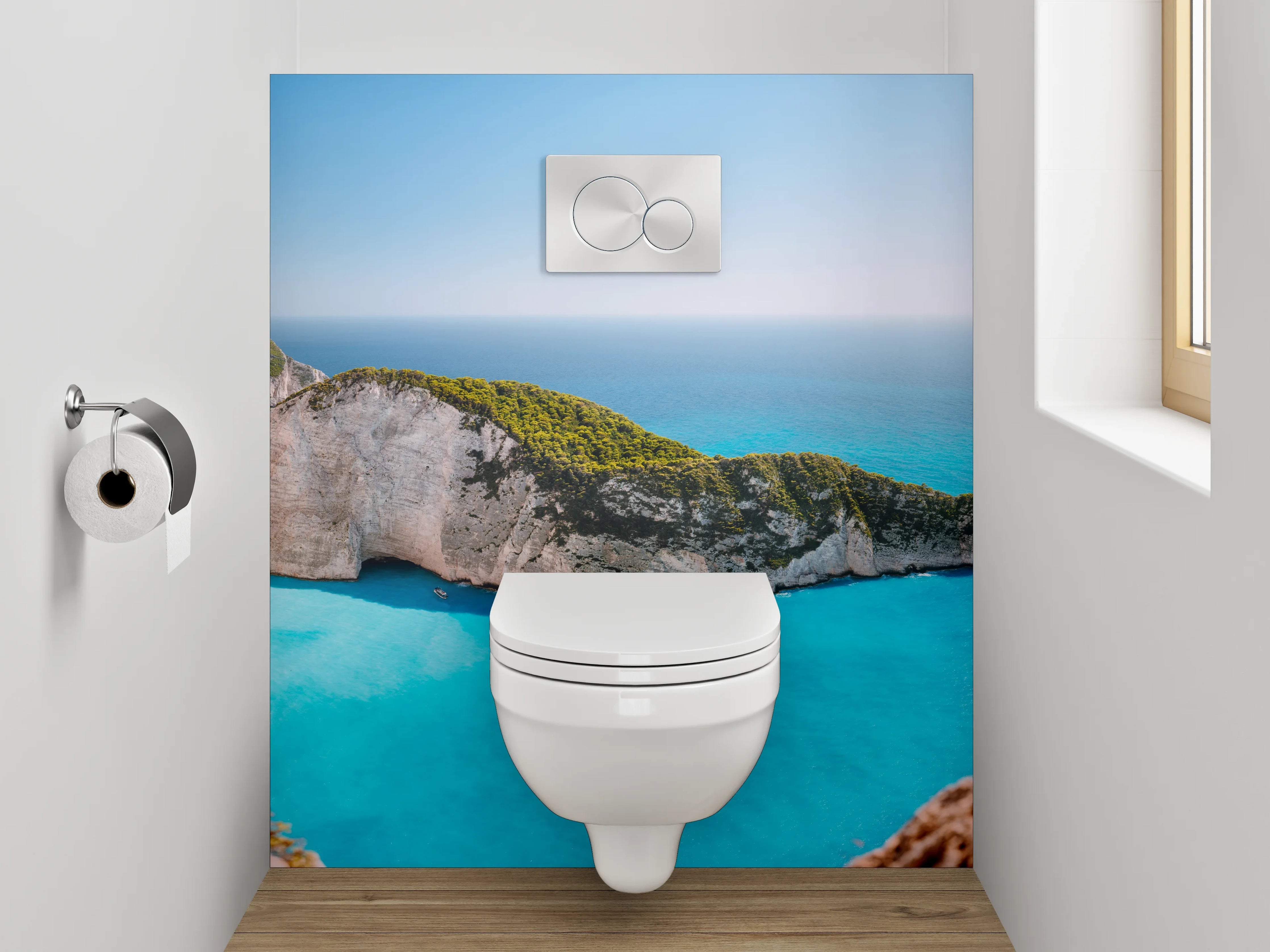WC-Rückwand - Naturparadies an türkisblauem Strand