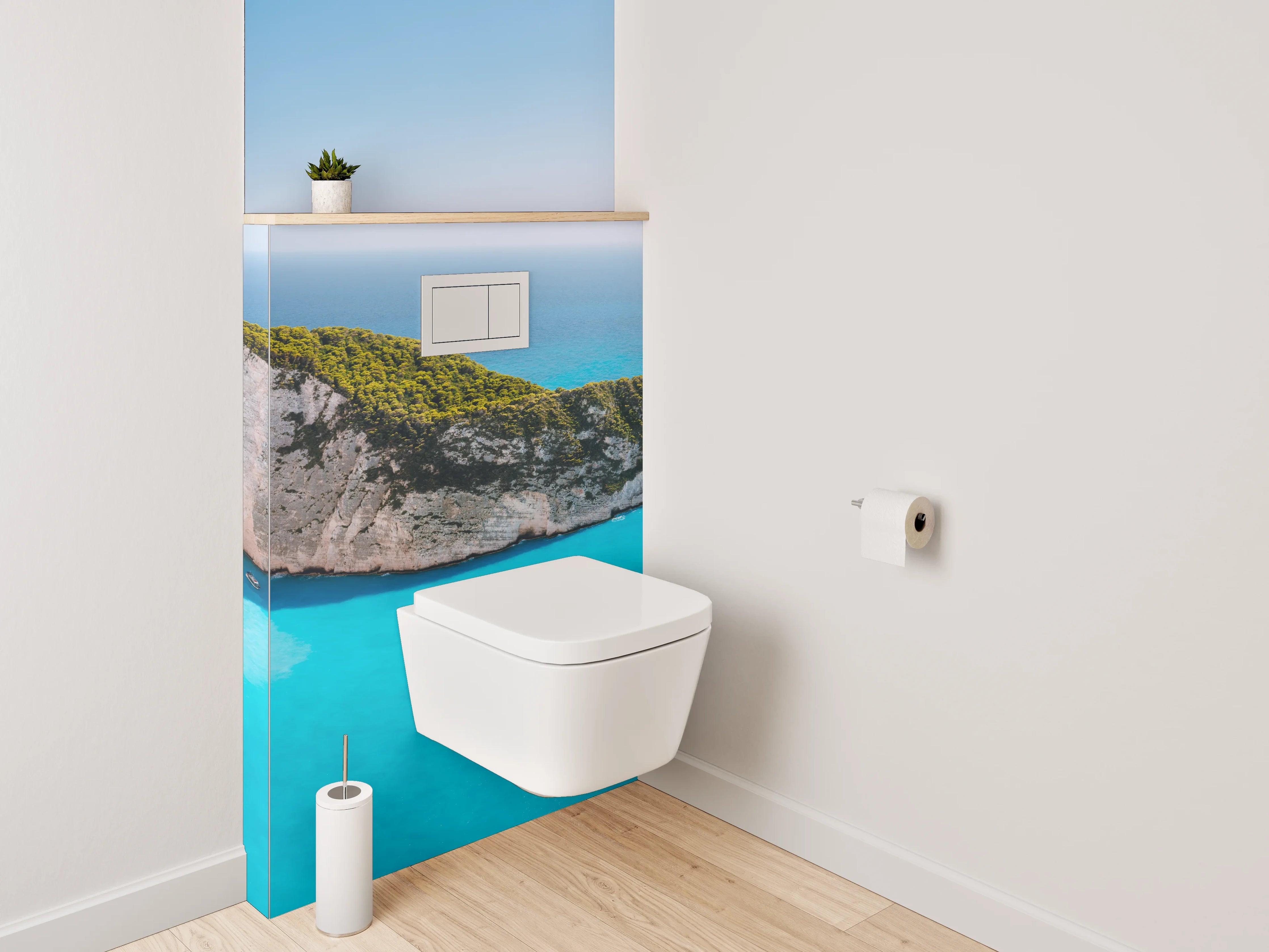 WC-Rückwand - Naturparadies an türkisblauem Strand