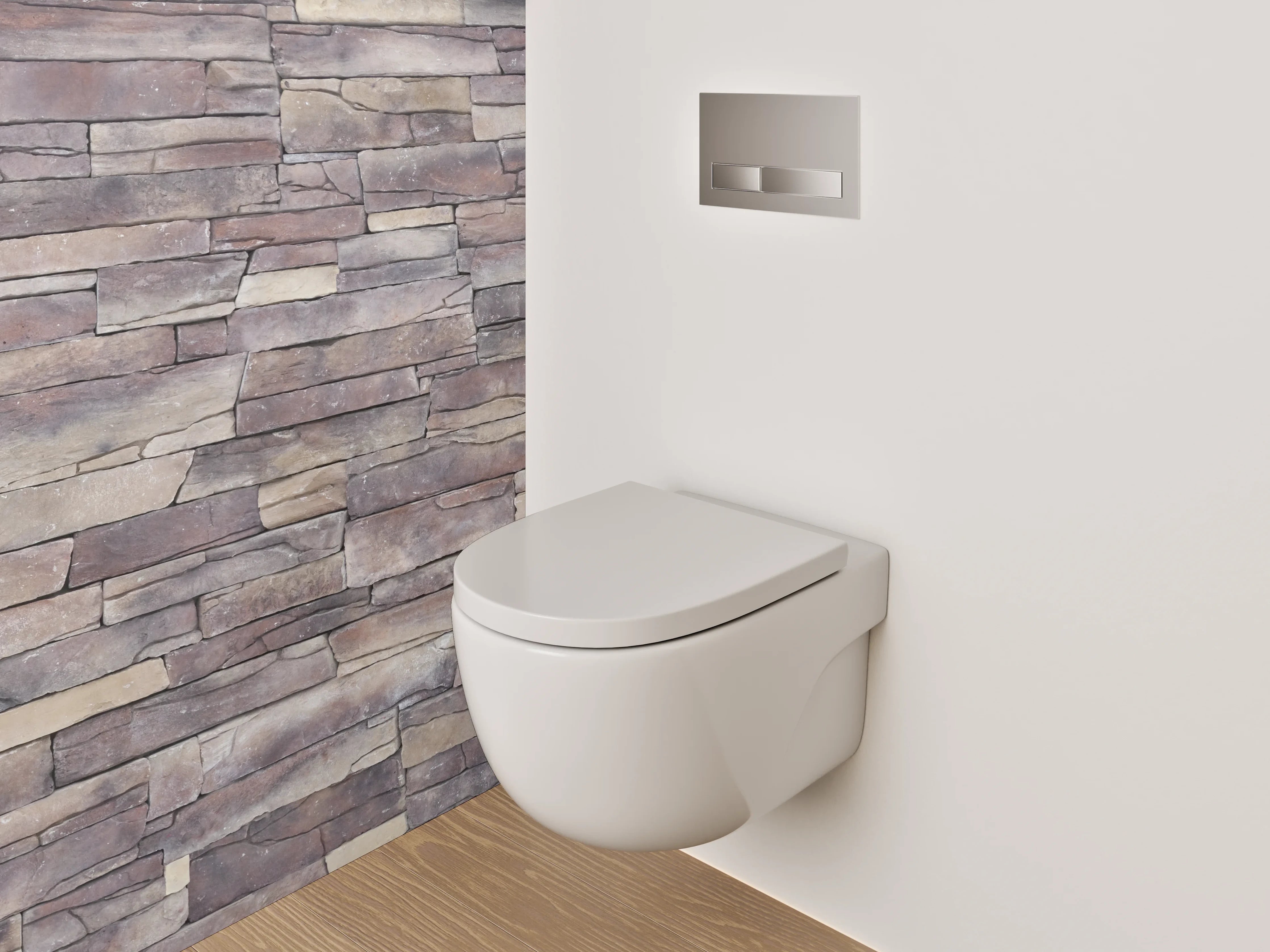 WC-Rückwand - Naturstein-Optik Wandverkleidung Braun Beige Grau