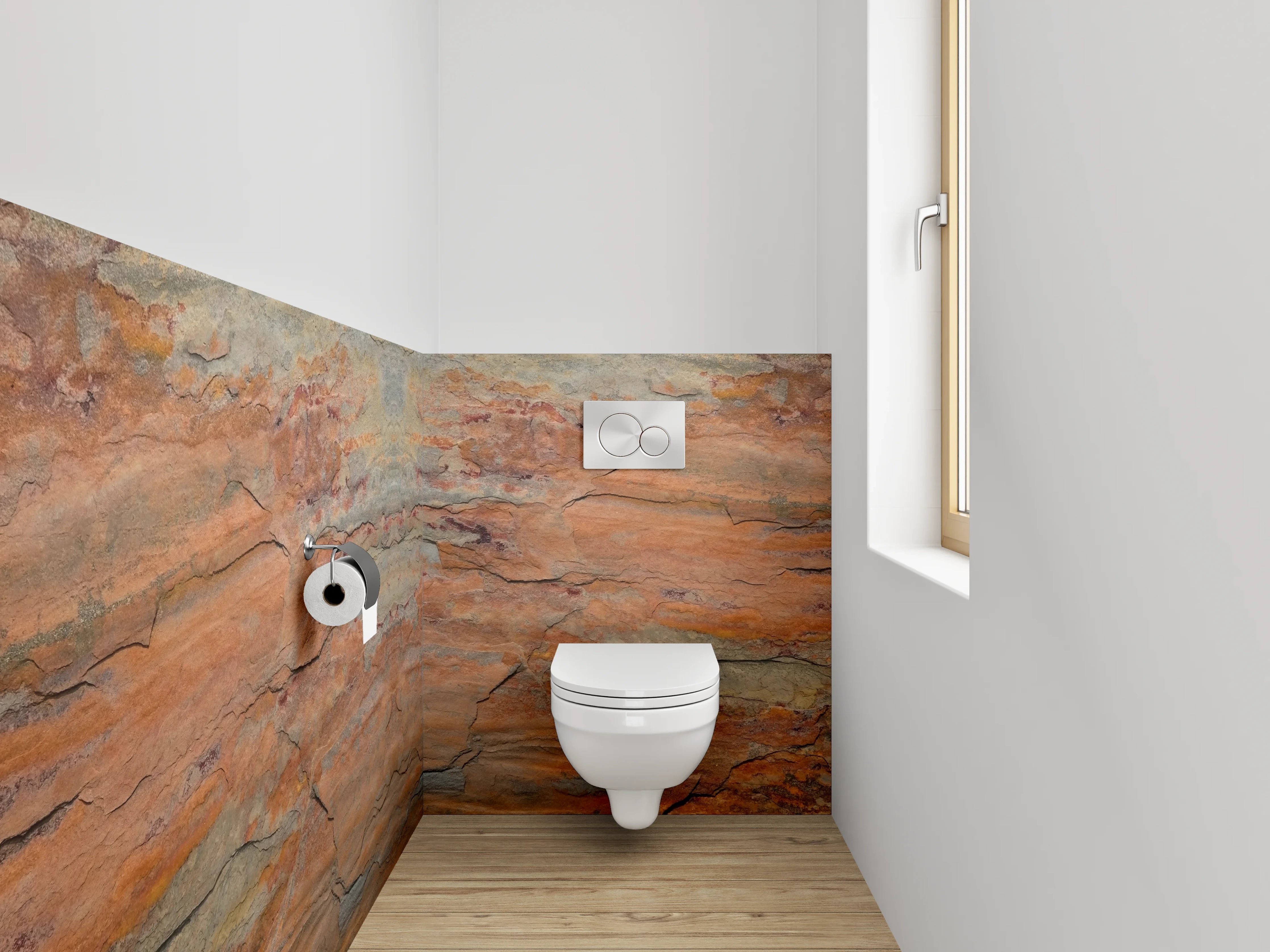 WC-Rückwand - Naturstein-Optik: Extravagante Steinstruktur