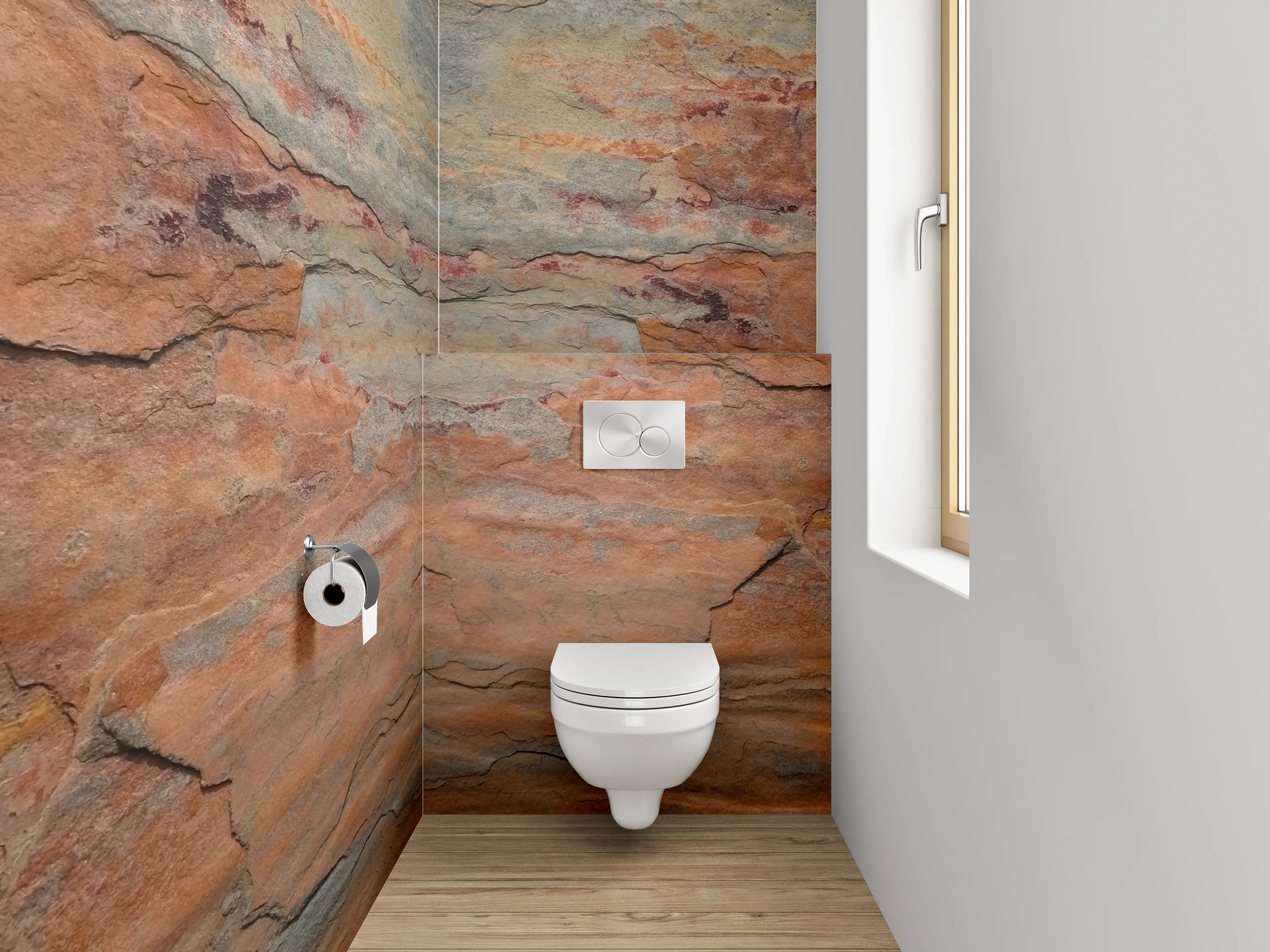 WC-Rückwand - Naturstein-Optik: Extravagante Steinstruktur