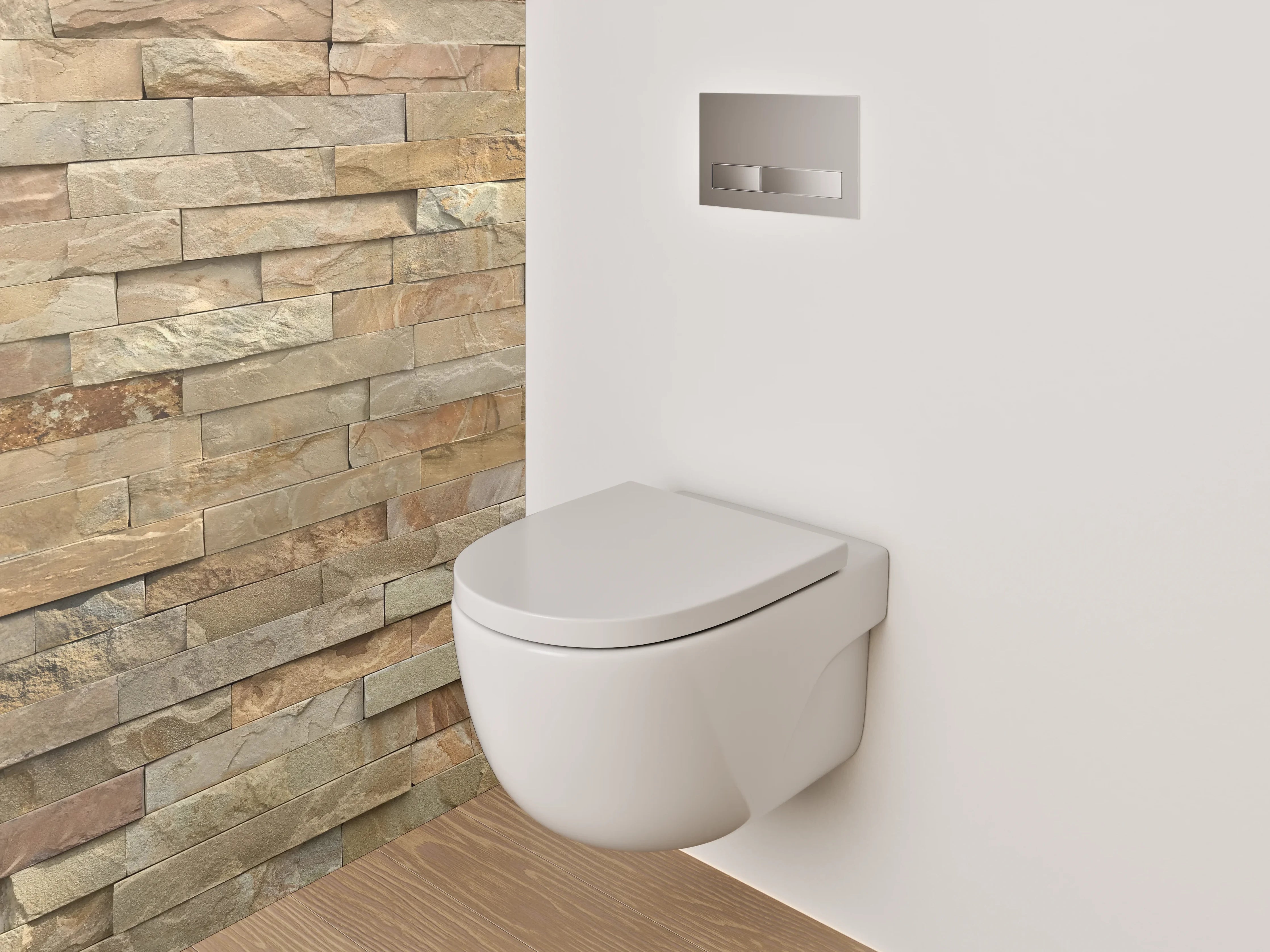 WC-Rückwand - Natursteinmauer Optik Braun Beige